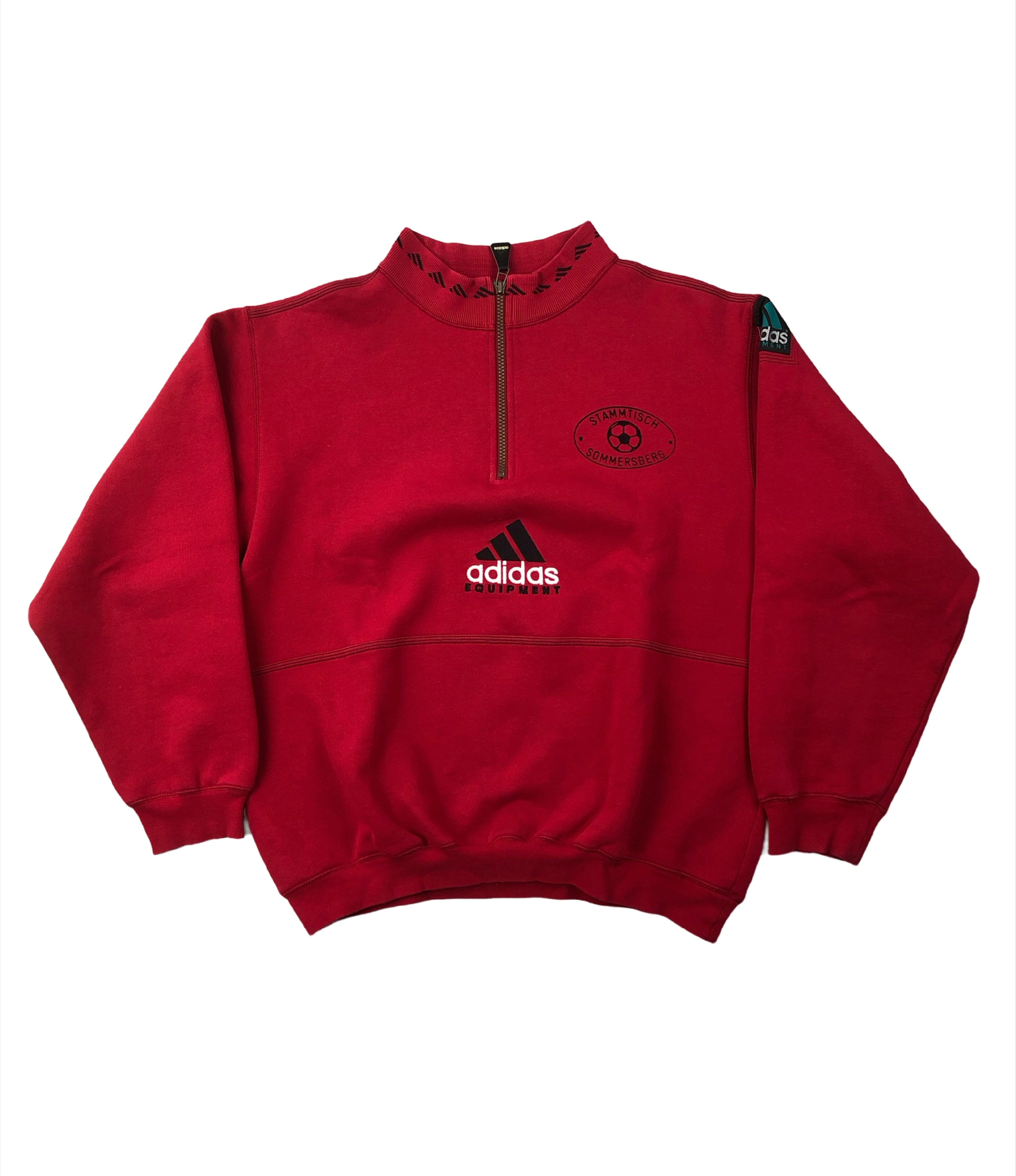 Adidas Equipment Vintage Pullover Zip 90s Rot M – Vintage Butze