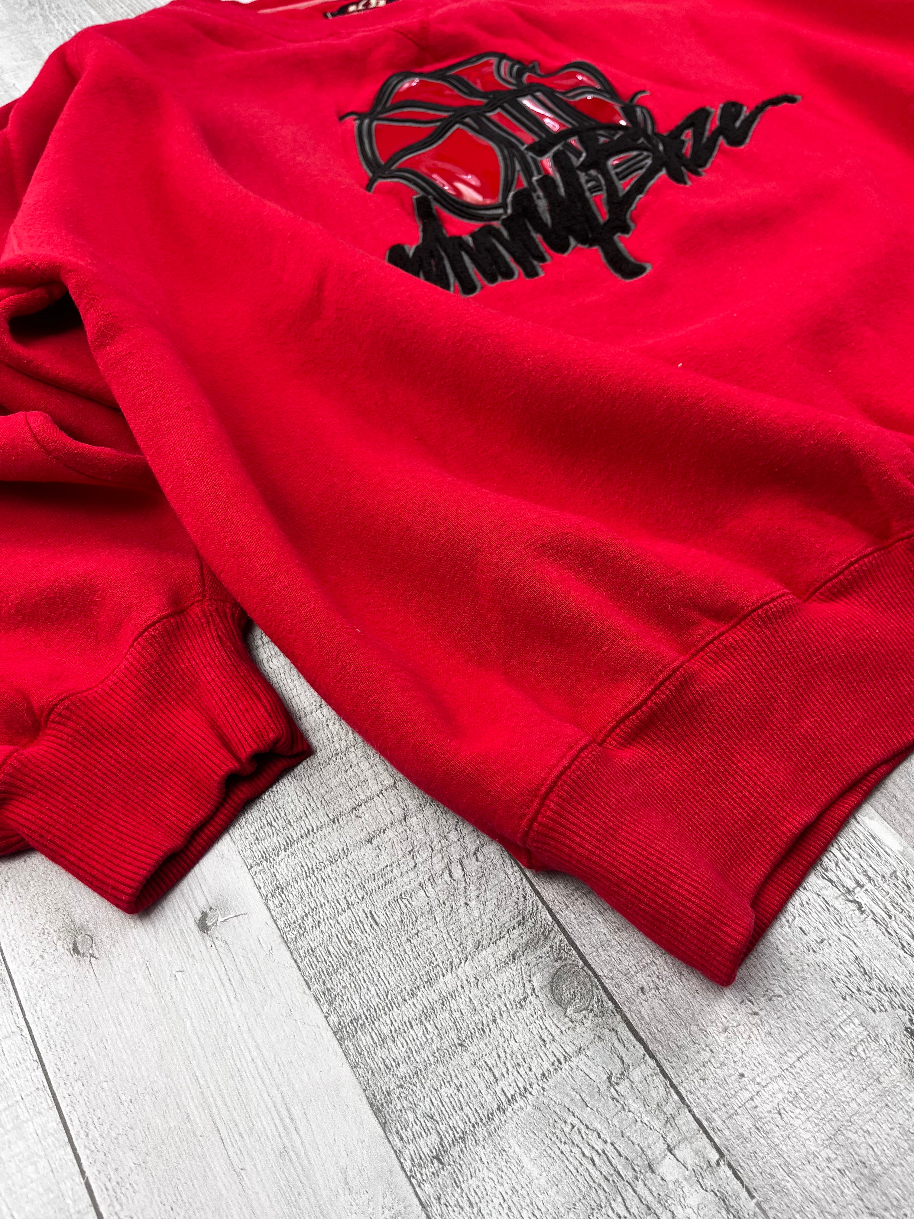 Johnny Blaze Vintage Sweater Basketball 90s Rot XXL