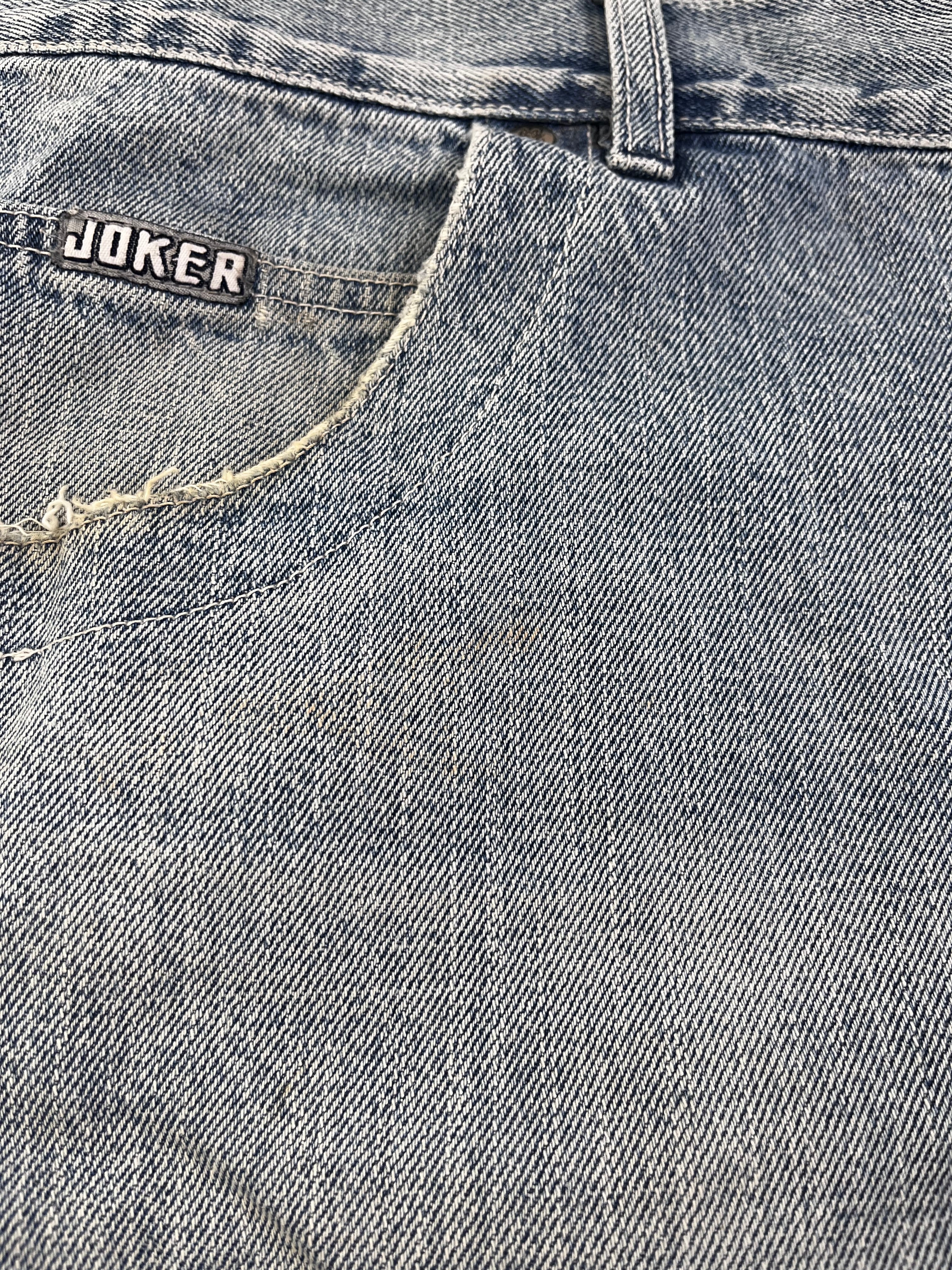 Joker Brand Vintage Baggy Jeans Bestickt Y2K Hellblau XL