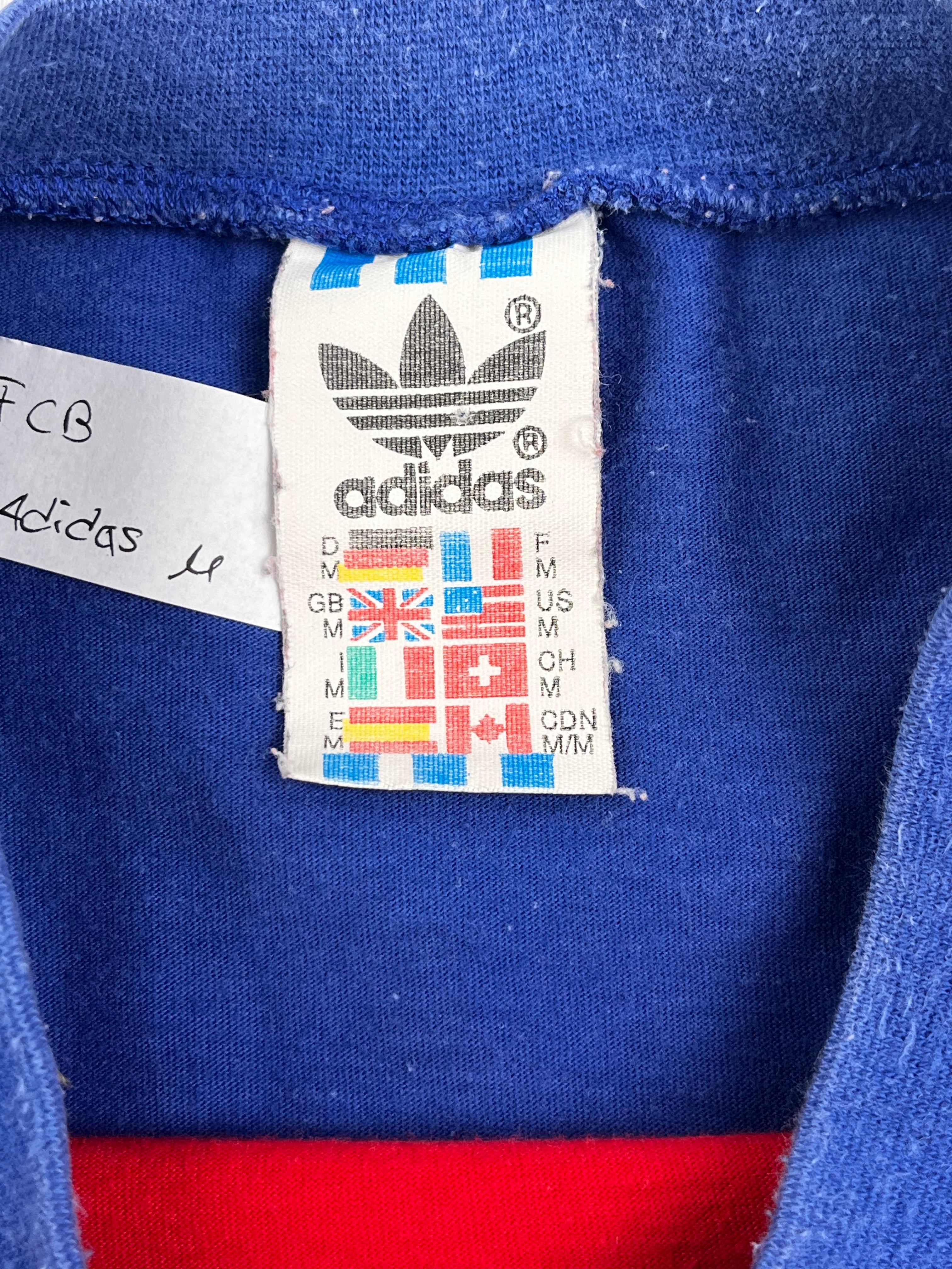 Adidas Vintage FC Bayern T-Shirt 90s Blau Rot M