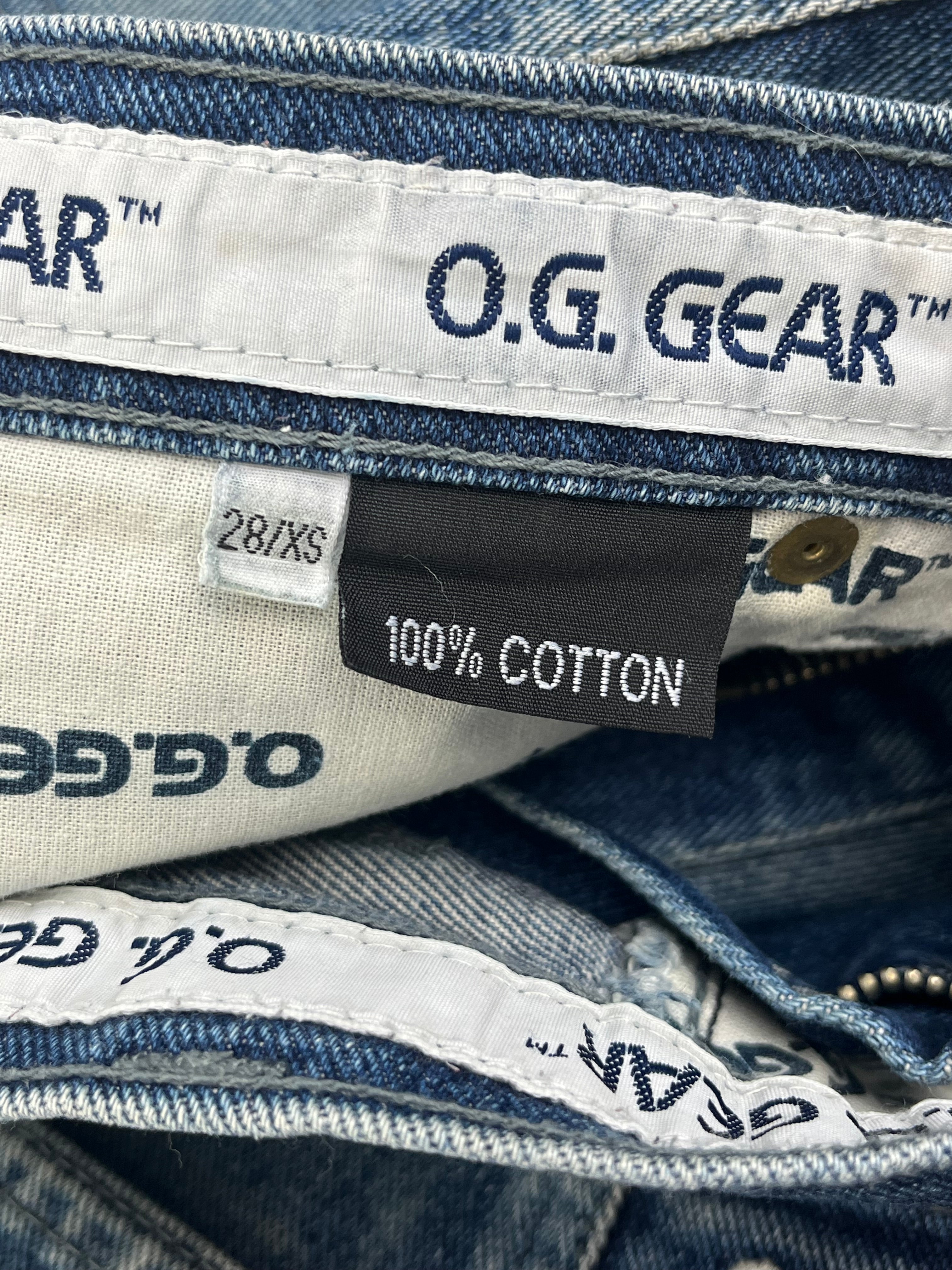 OG Gear Vintage Baggy Jeans Bestickt 90s Blau XS