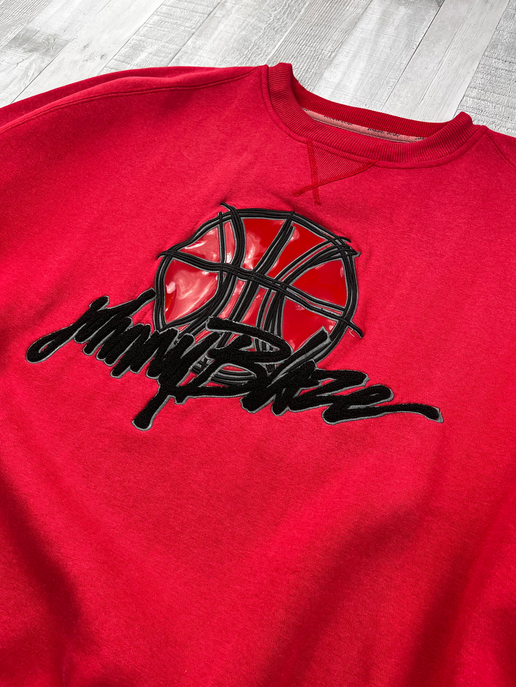 Johnny Blaze Vintage Sweater Basketball 90s Rot XXL
