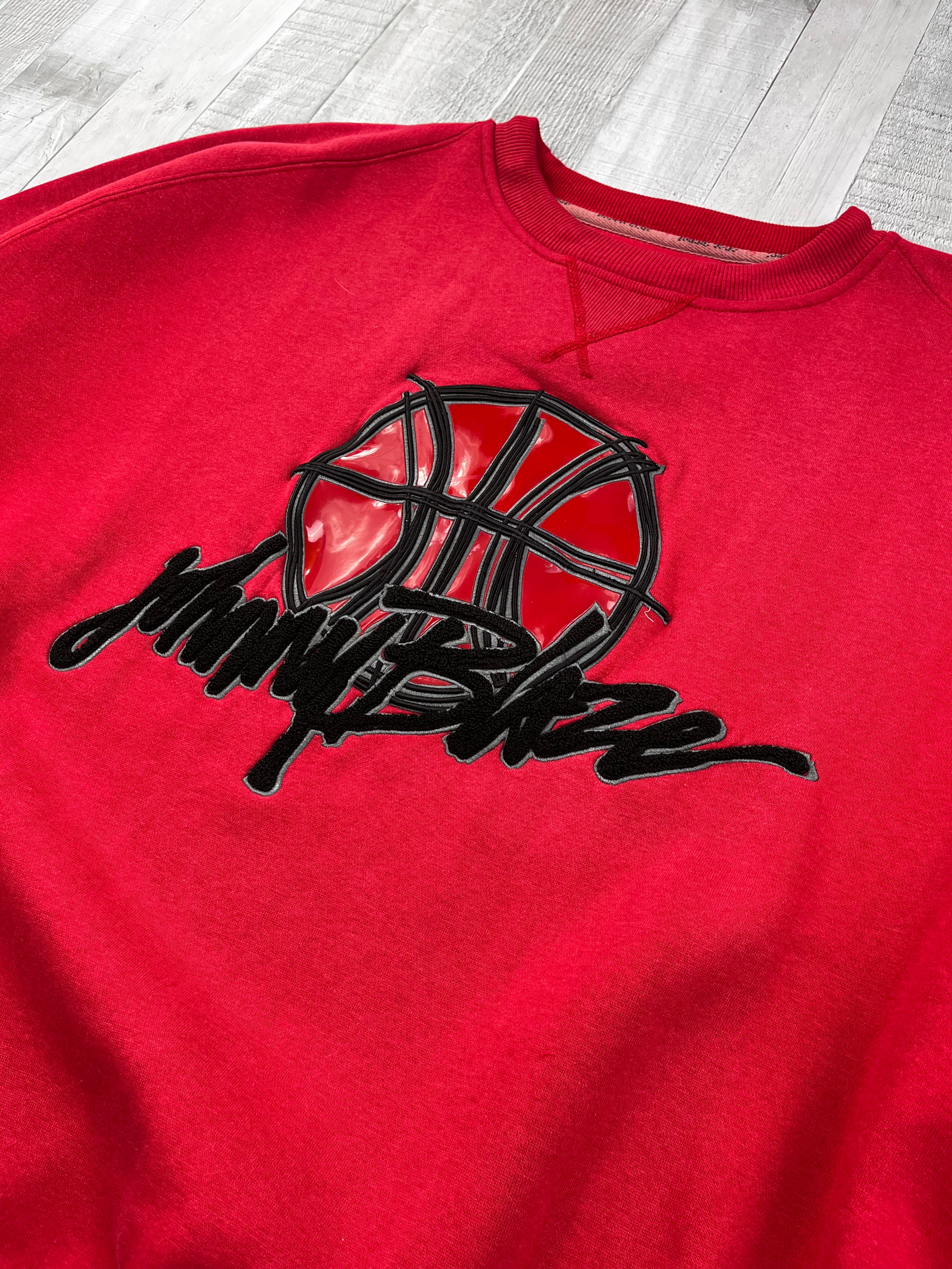 Johnny Blaze Vintage Sweater Basketball 90s Rot XXL