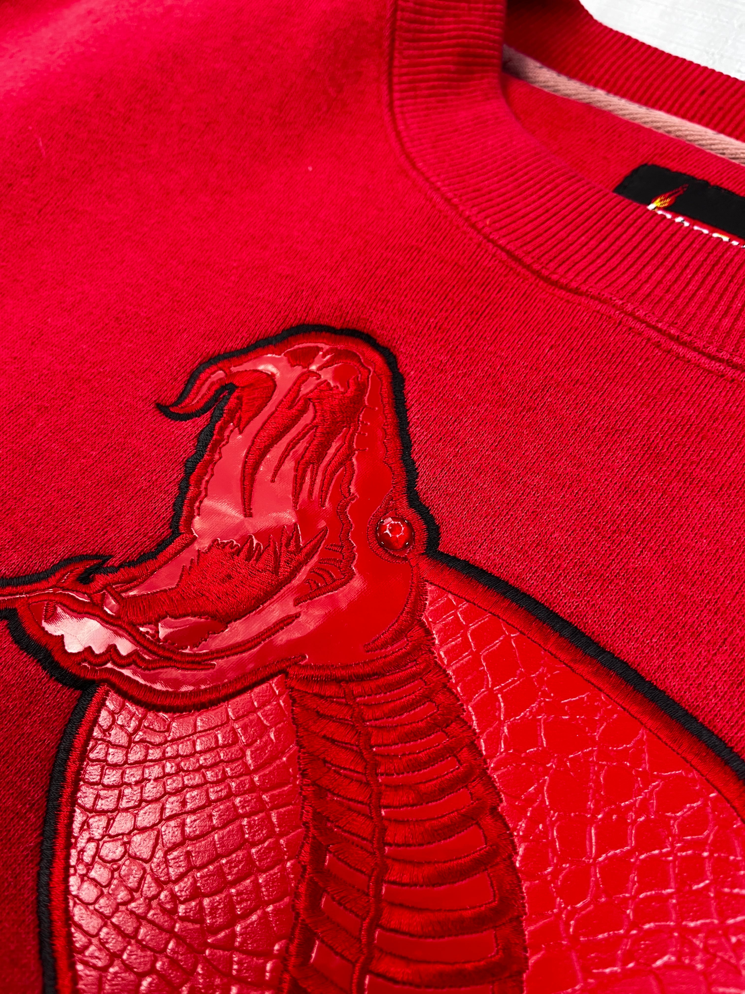 Johnny Blaze Vintage Sweater 90s Cobra Rot L