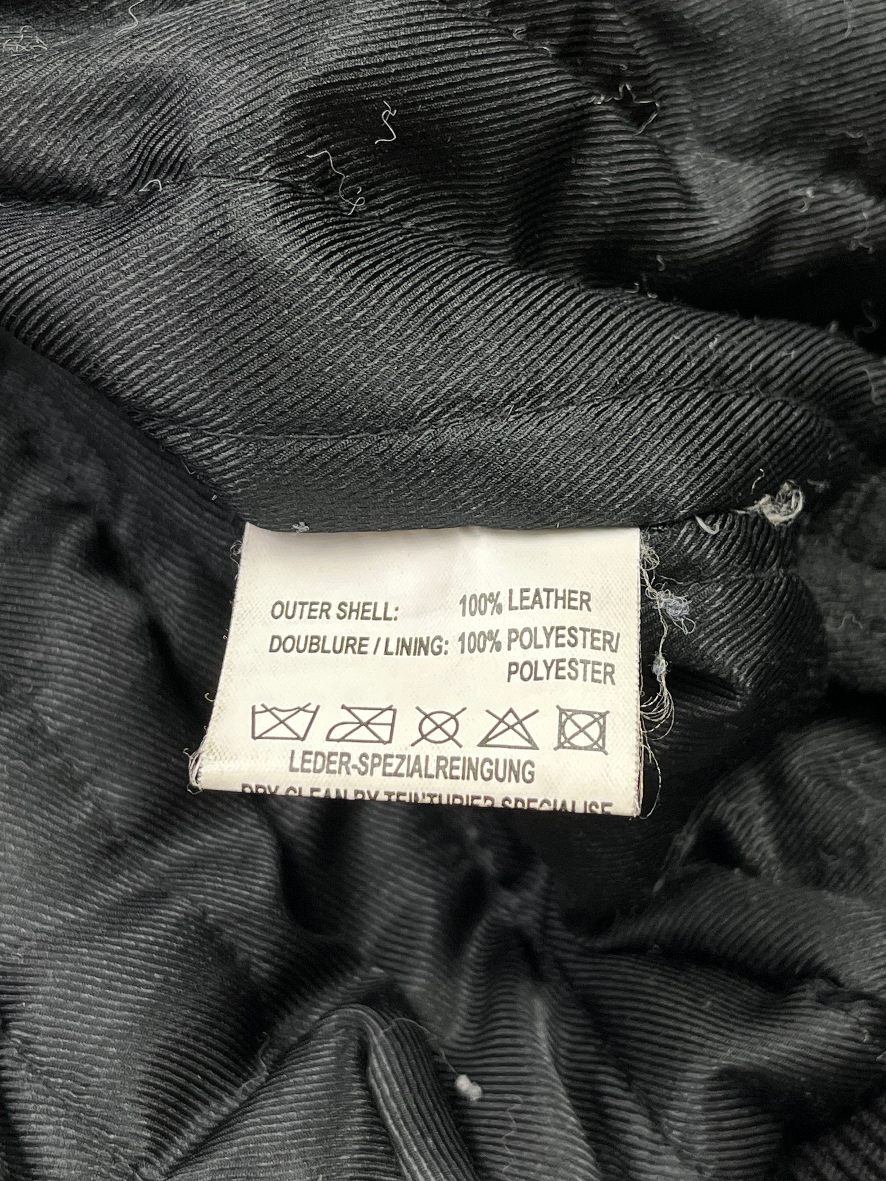 Daven Vintage Echtlederjacke College 90s Schwarz M