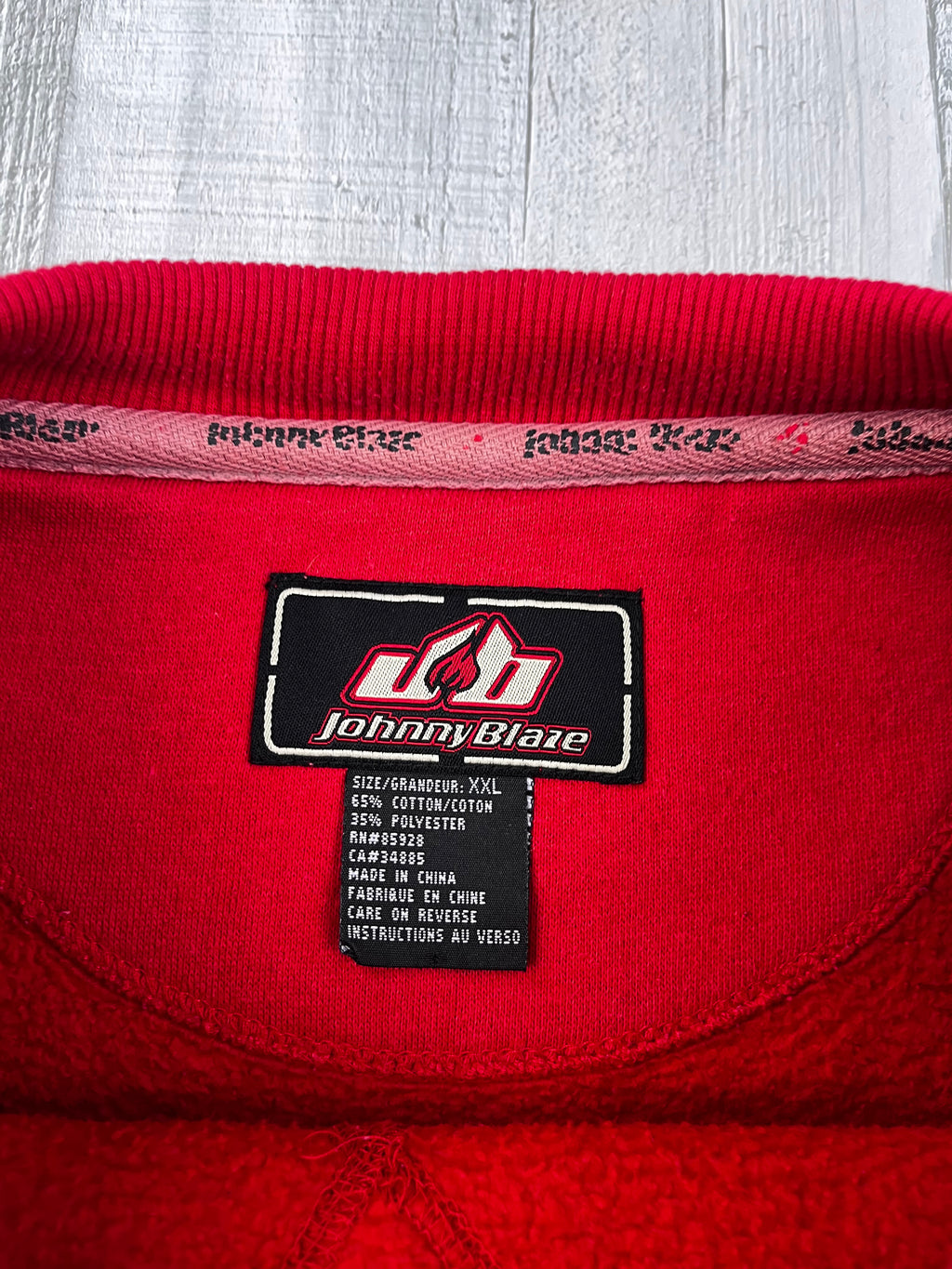 Johnny Blaze Vintage Sweater Basketball 90s Rot XXL