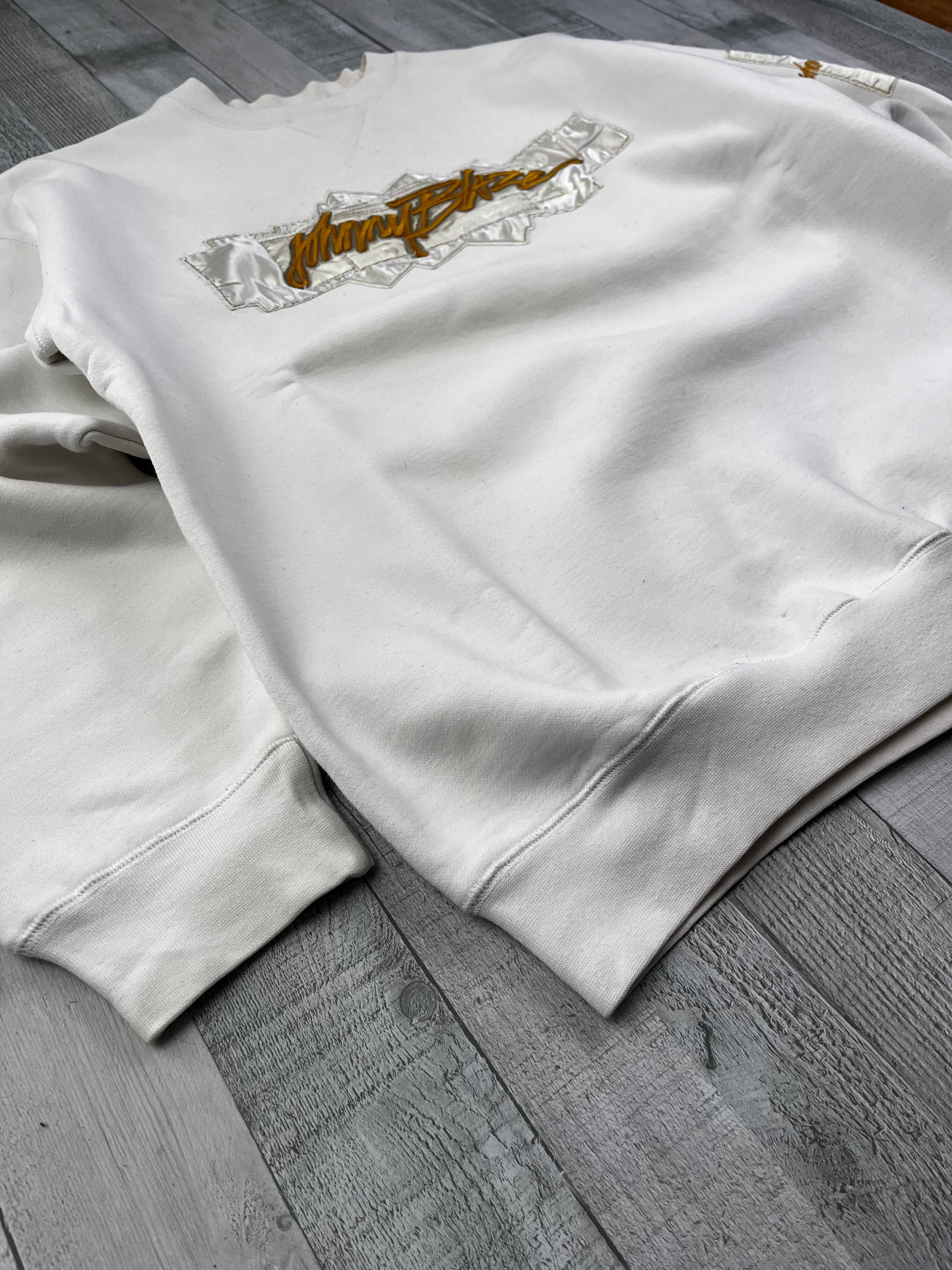 Johnny Blaze Vintage Sweater 90s Weiß XL