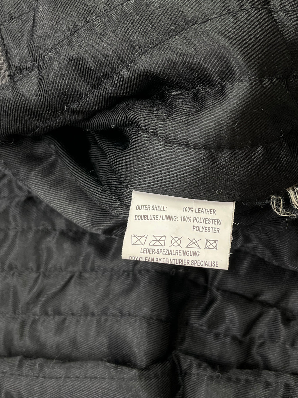 Daven Vintage Echtlederjacke Kaputze 90s Schwarz S