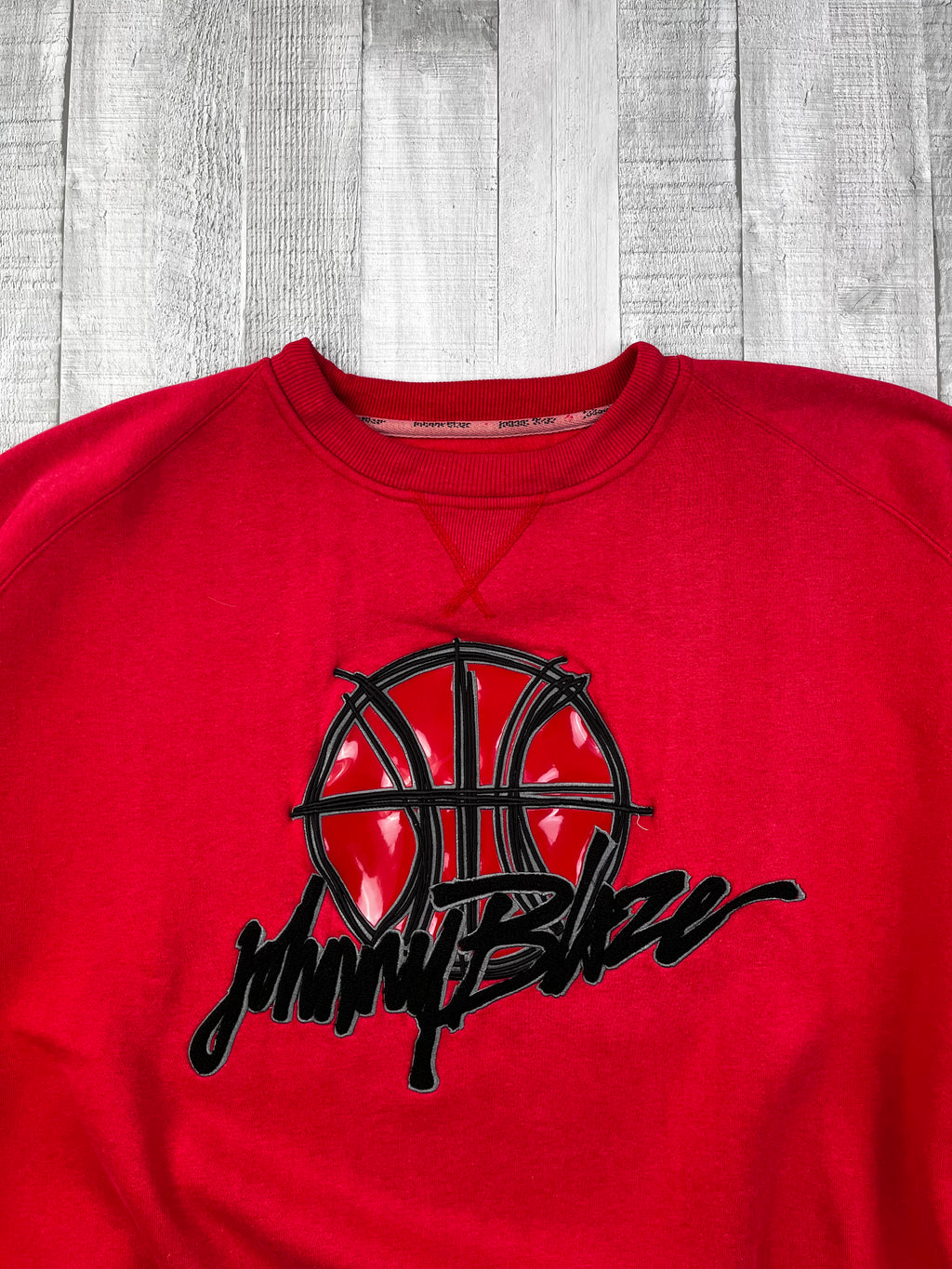 Johnny Blaze Vintage Sweater Basketball 90s Rot XXL
