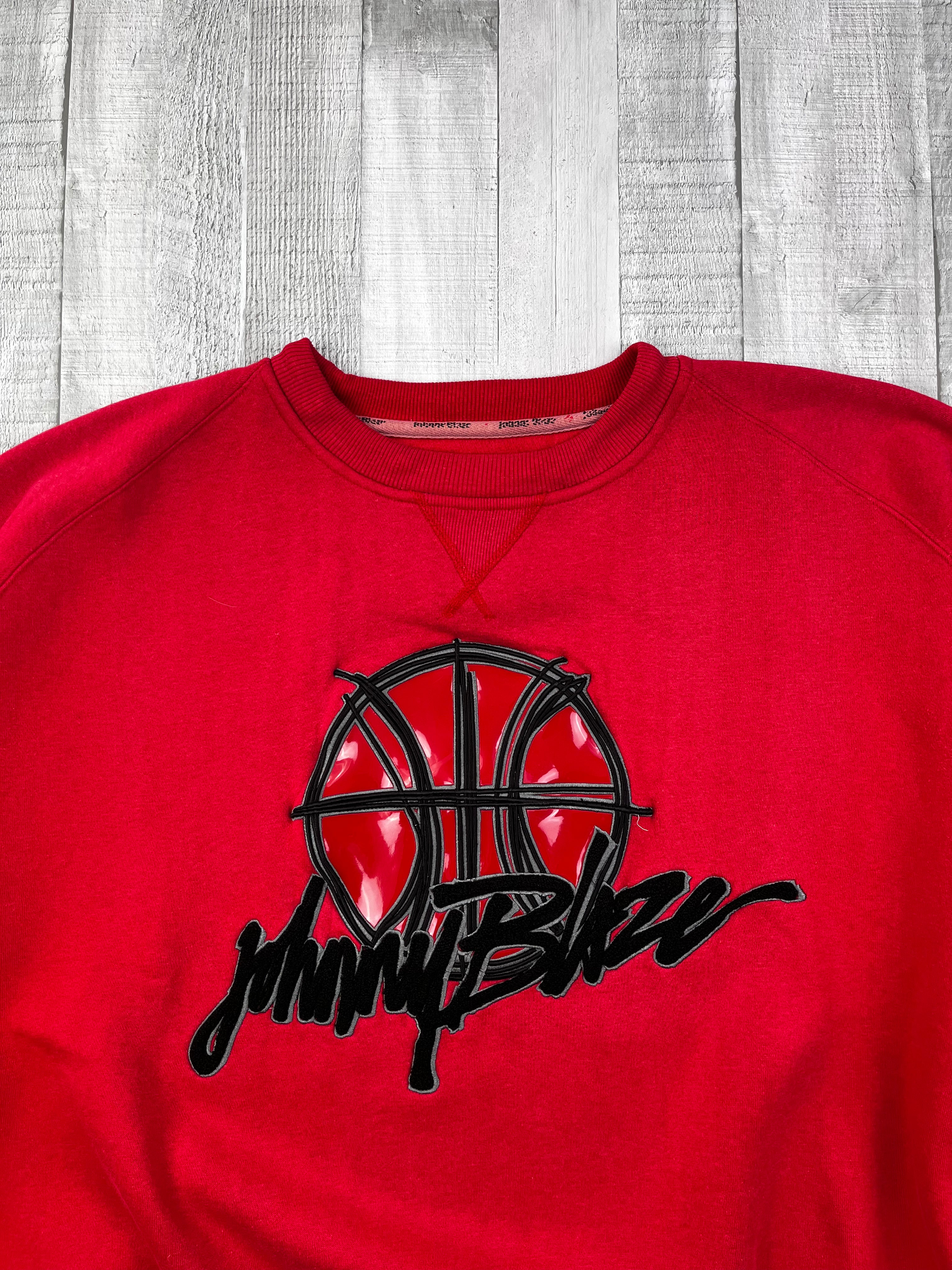 Johnny Blaze Vintage Sweater Basketball 90s Rot XXL