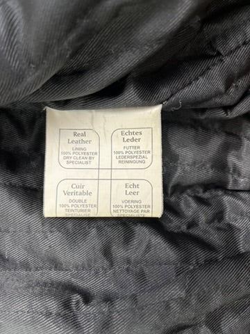 Daven Vintage Echtlederjacke College 90s Schwarz M