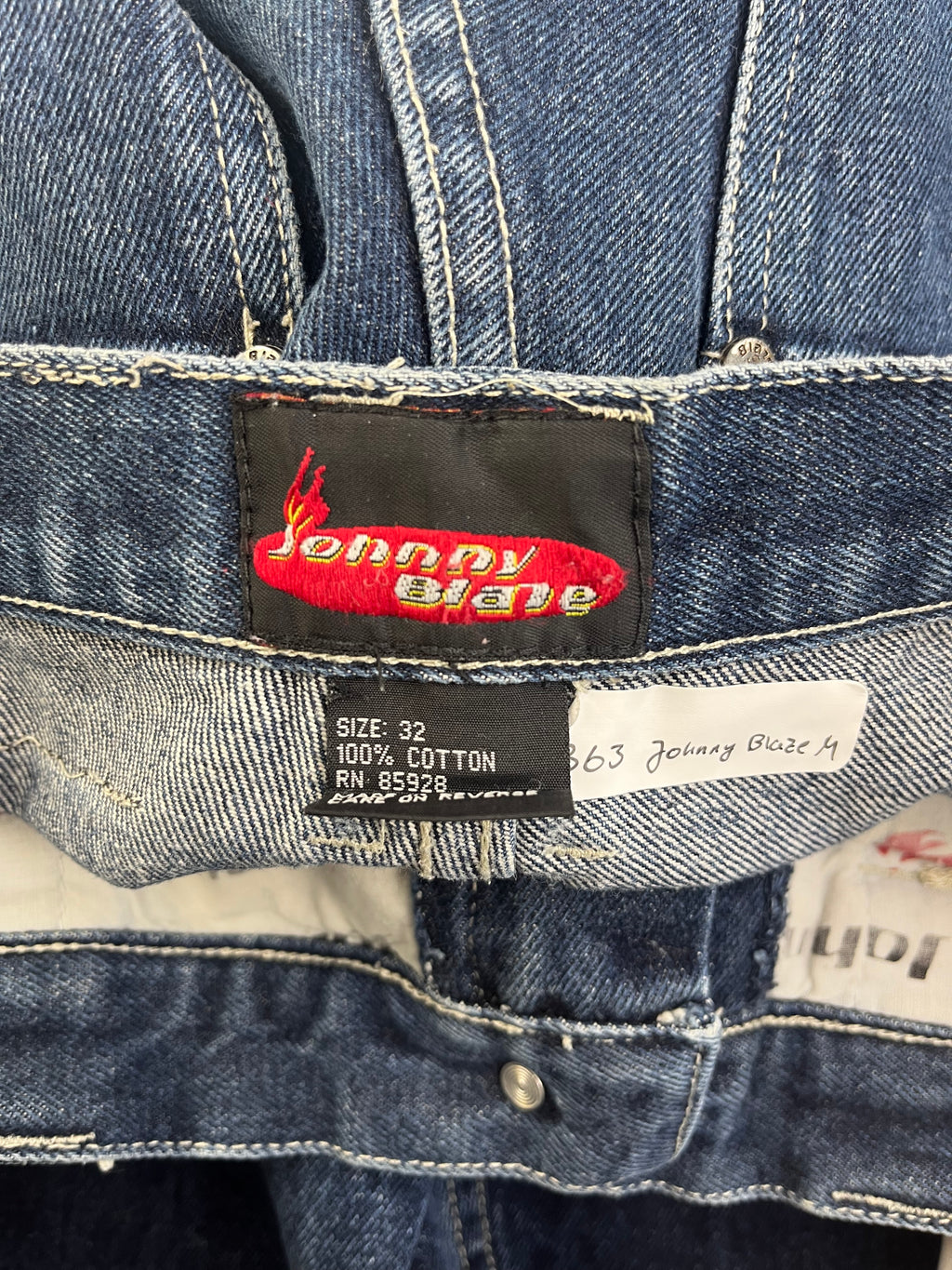 Johnny Blaze Vintage Baggy Jeans 90s Dunkelblau L