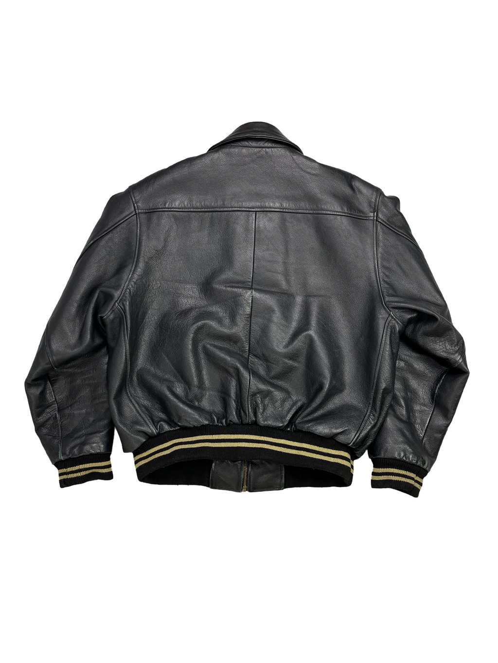 Daven Vintage Echtlederjacke College 90s Schwarz XL