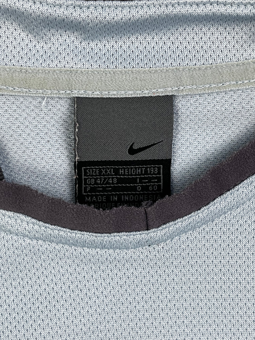 Nike Vintage Sport T-Shirt Y2K Hellblau Dunkelgrau 2XL
