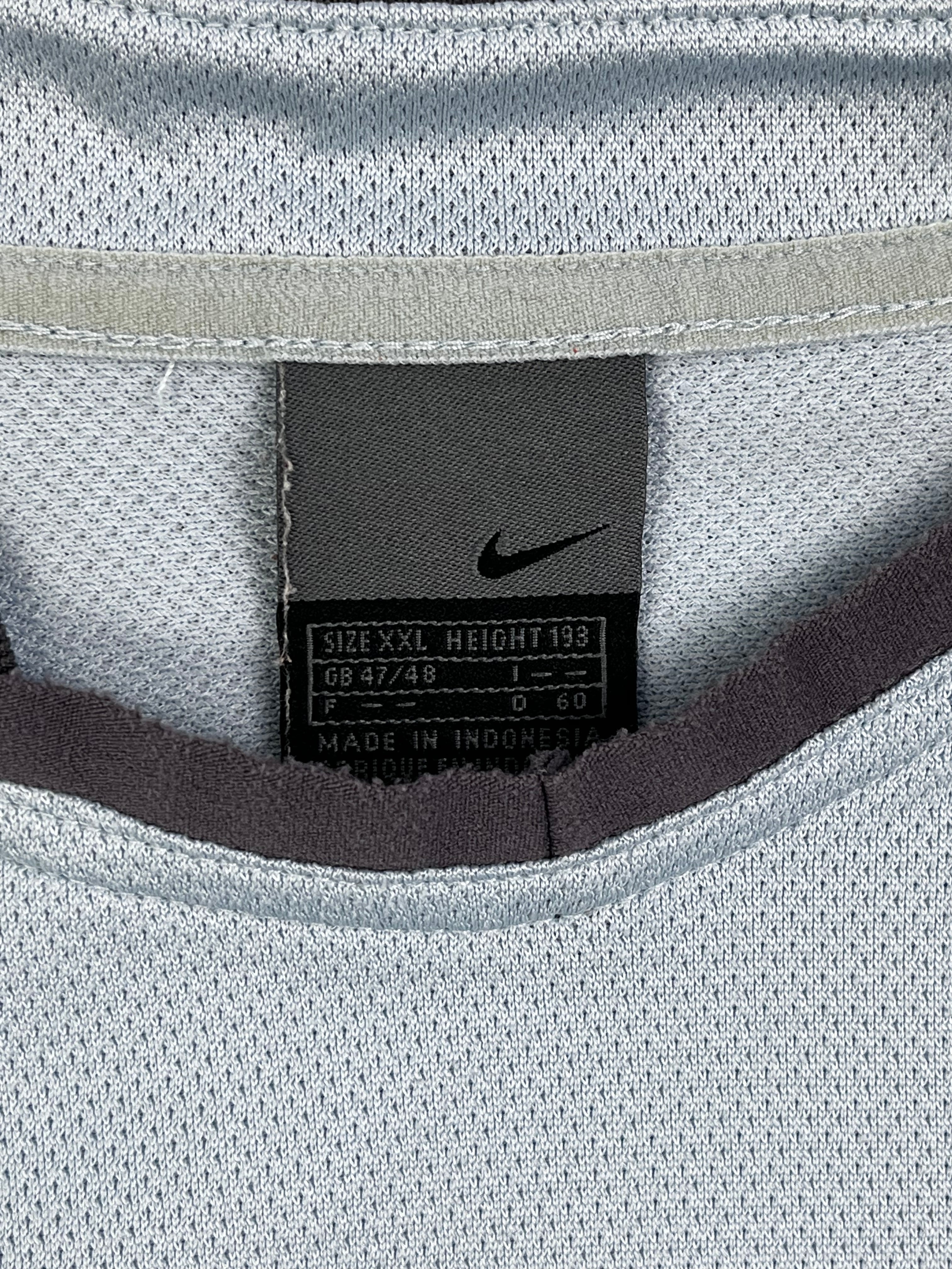 Nike Vintage Sport T-Shirt Y2K Hellblau Dunkelgrau 2XL