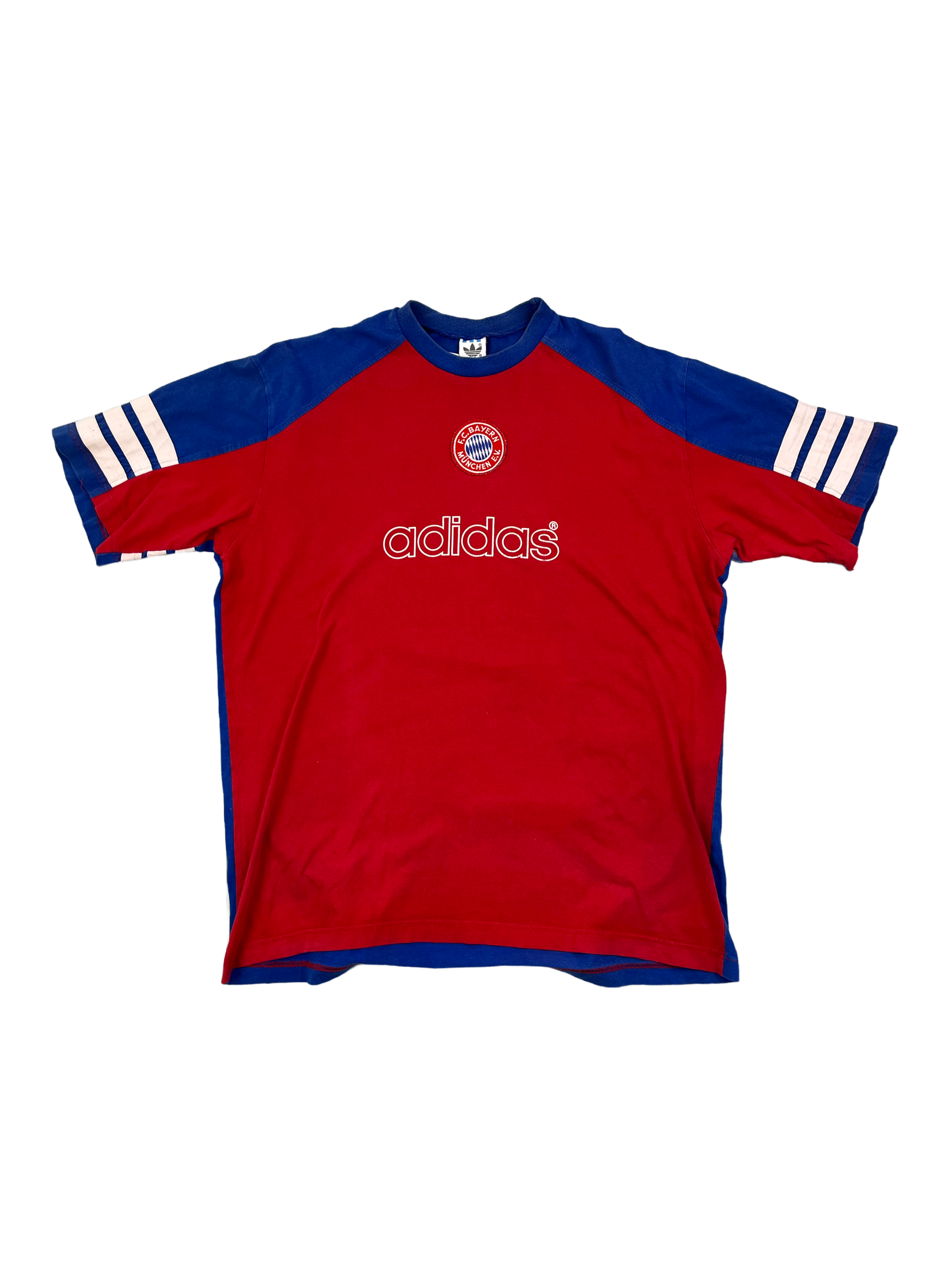Adidas Vintage FC Bayern T-Shirt 90s Blau Rot M
