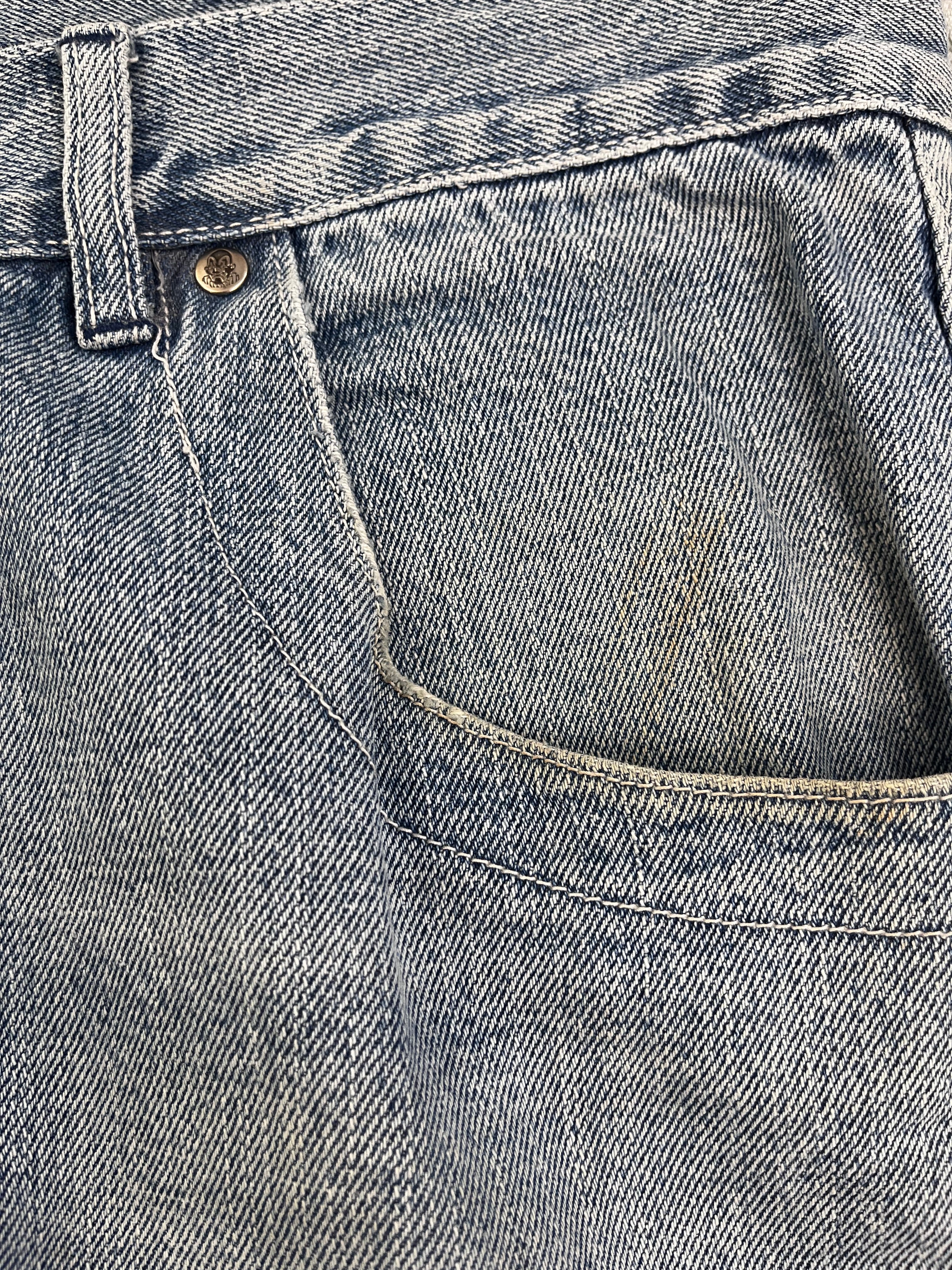 Joker Brand Vintage Baggy Jeans Bestickt Y2K Hellblau XL