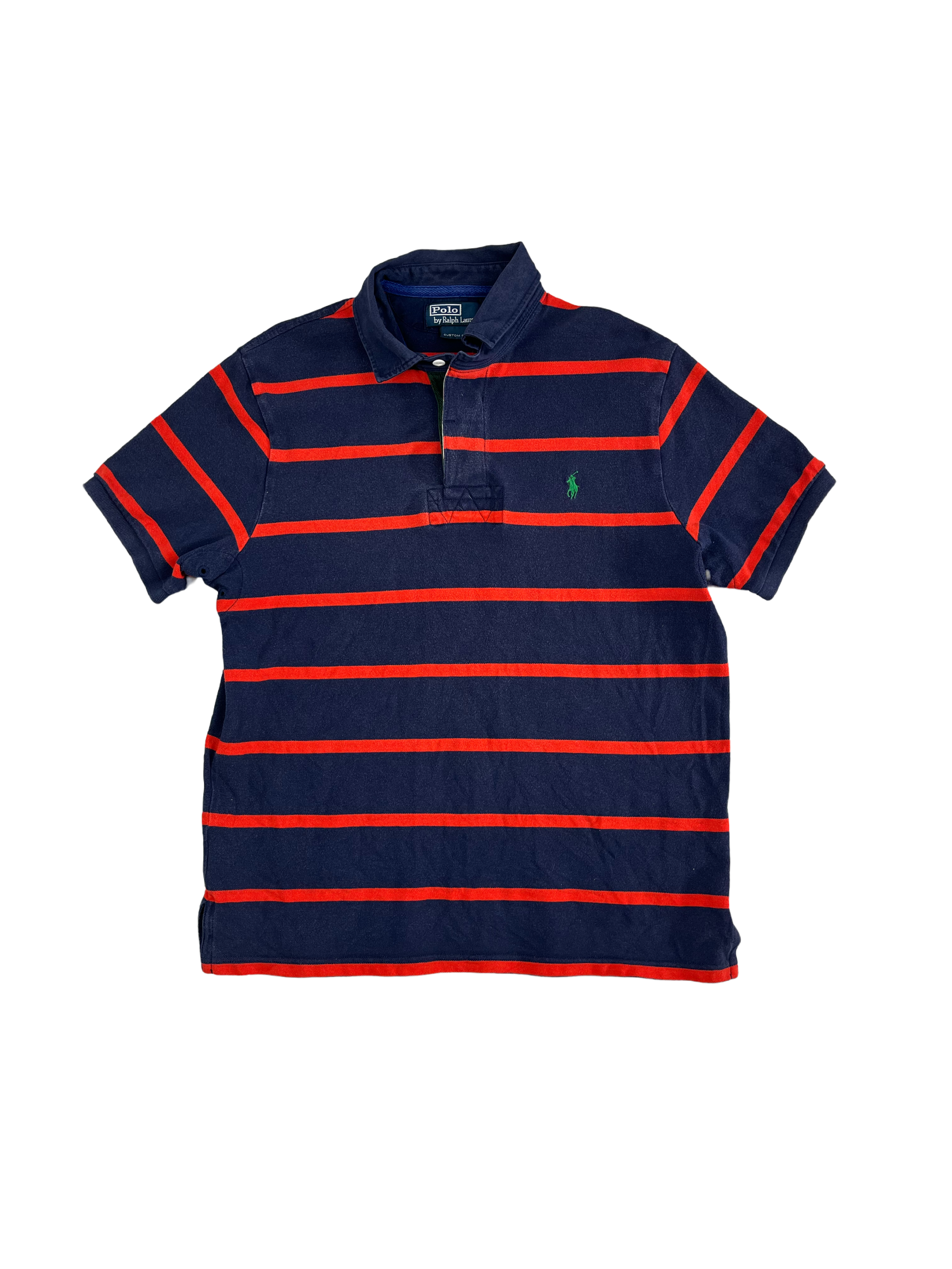 Ralph Lauren Poloshirt Gestreift Marineblau Rot L