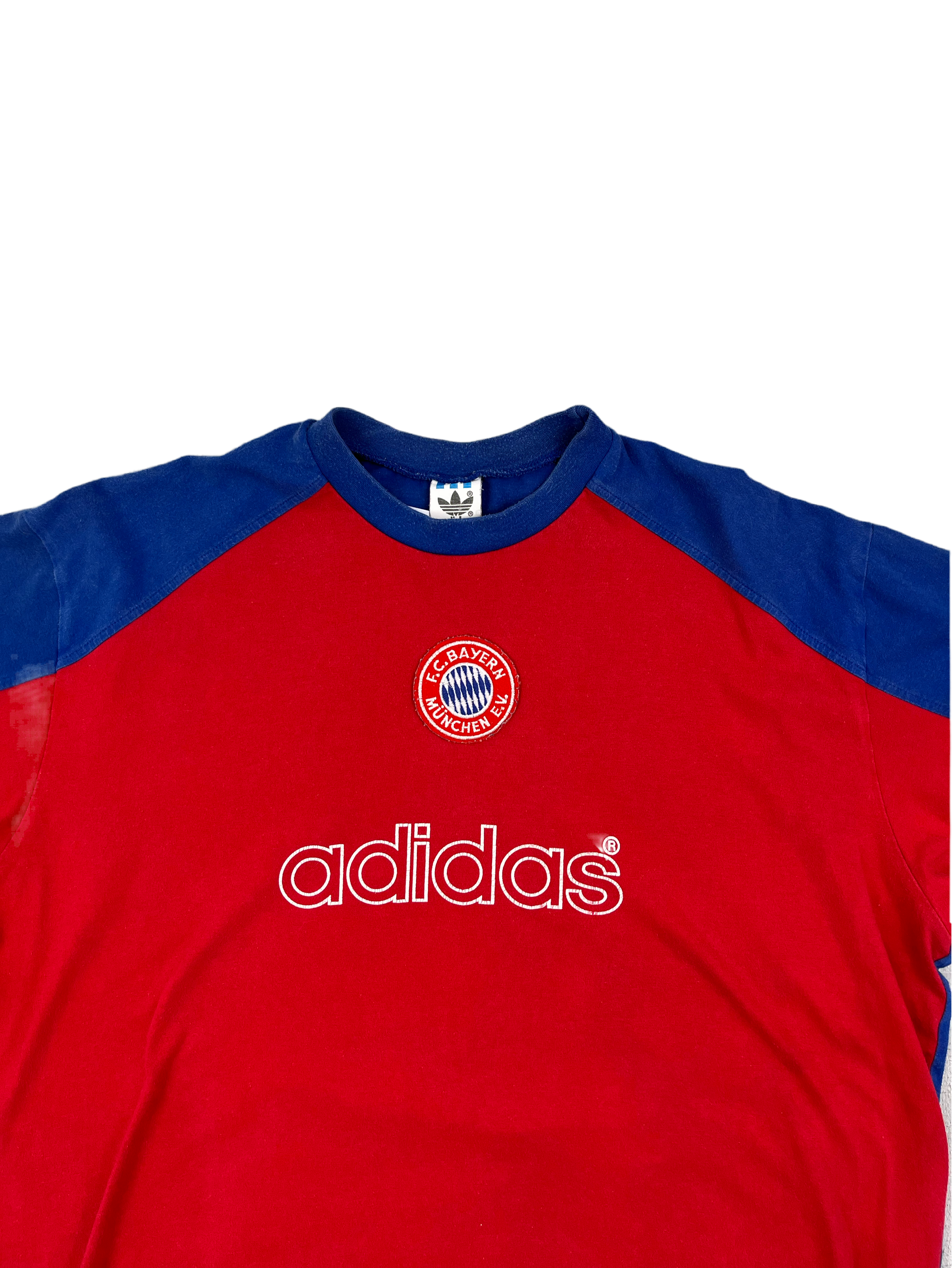 Adidas Vintage FC Bayern T-Shirt 90s Blau Rot M