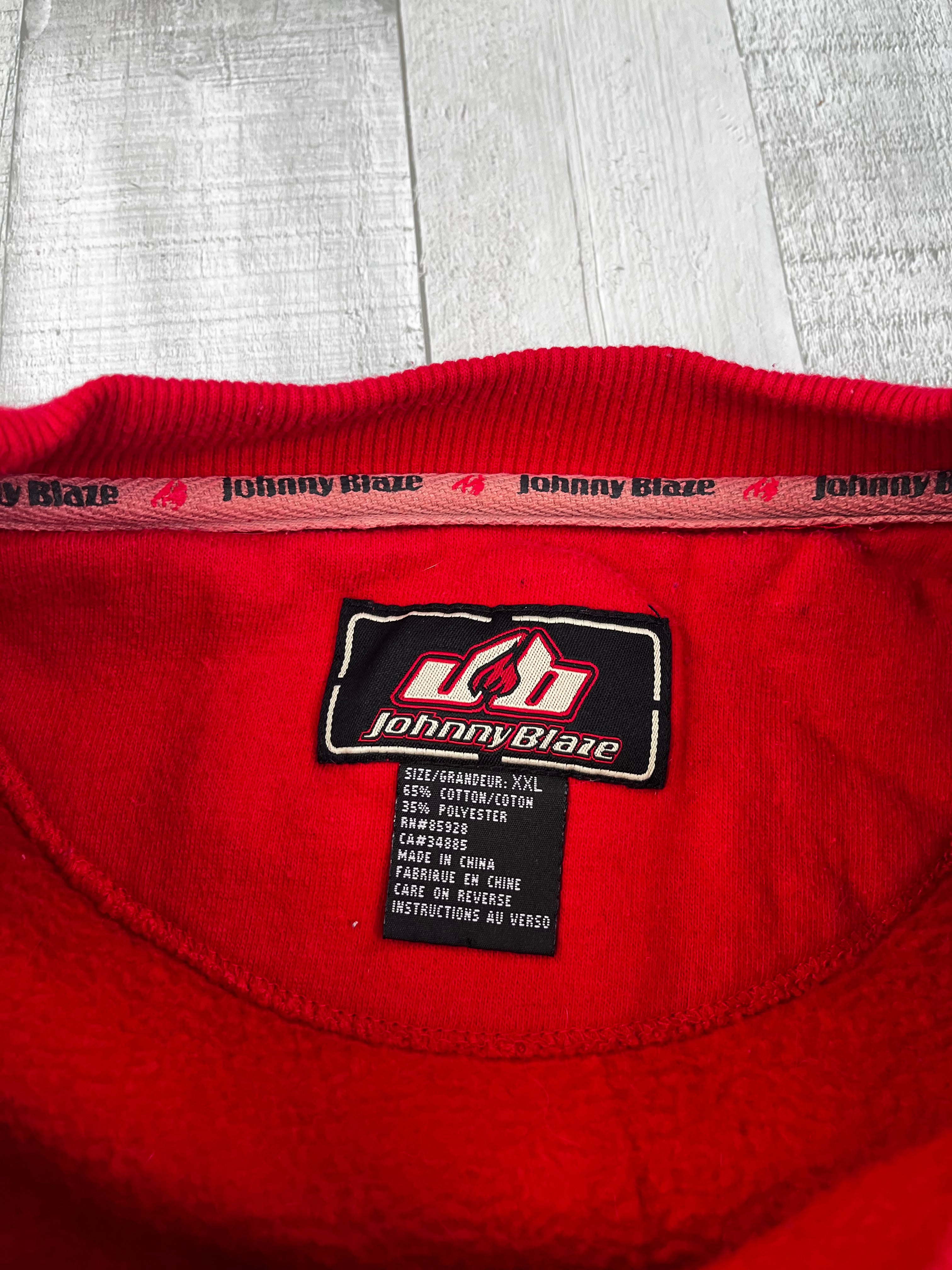 Johnny Blaze Vintage Sweater Basketball 90s Rot XXL