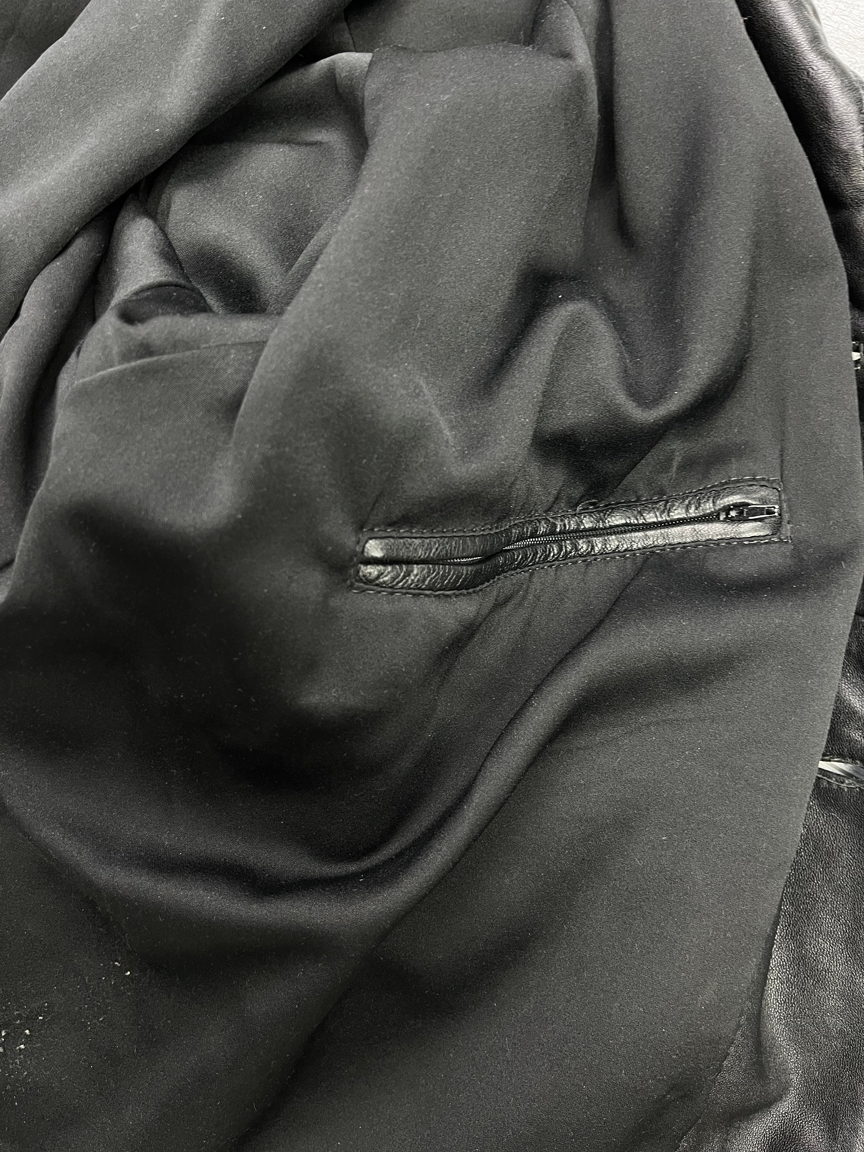 Oskar Vintage Echtlederjacke 90s Schwarz Blau XL