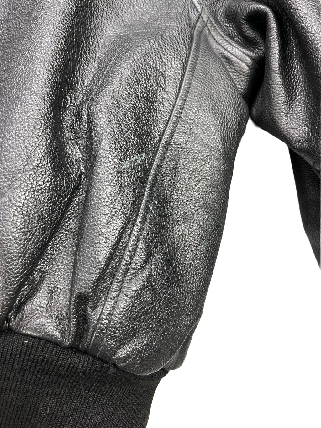 Daven Vintage Echtlederjacke College 90s Schwarz M