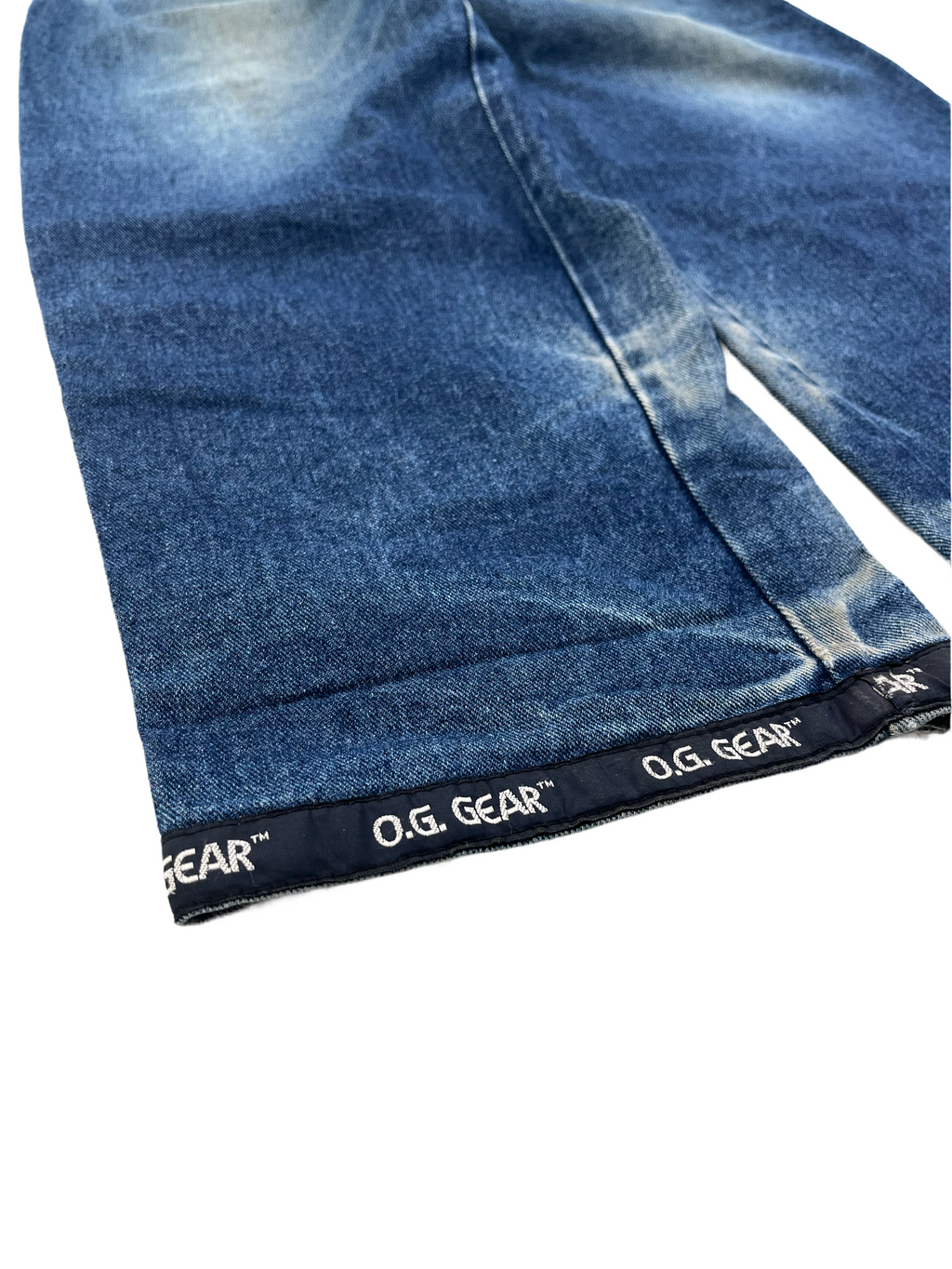 OG Gear Vintage Baggy Jeans Bestickt 90s Blau XS