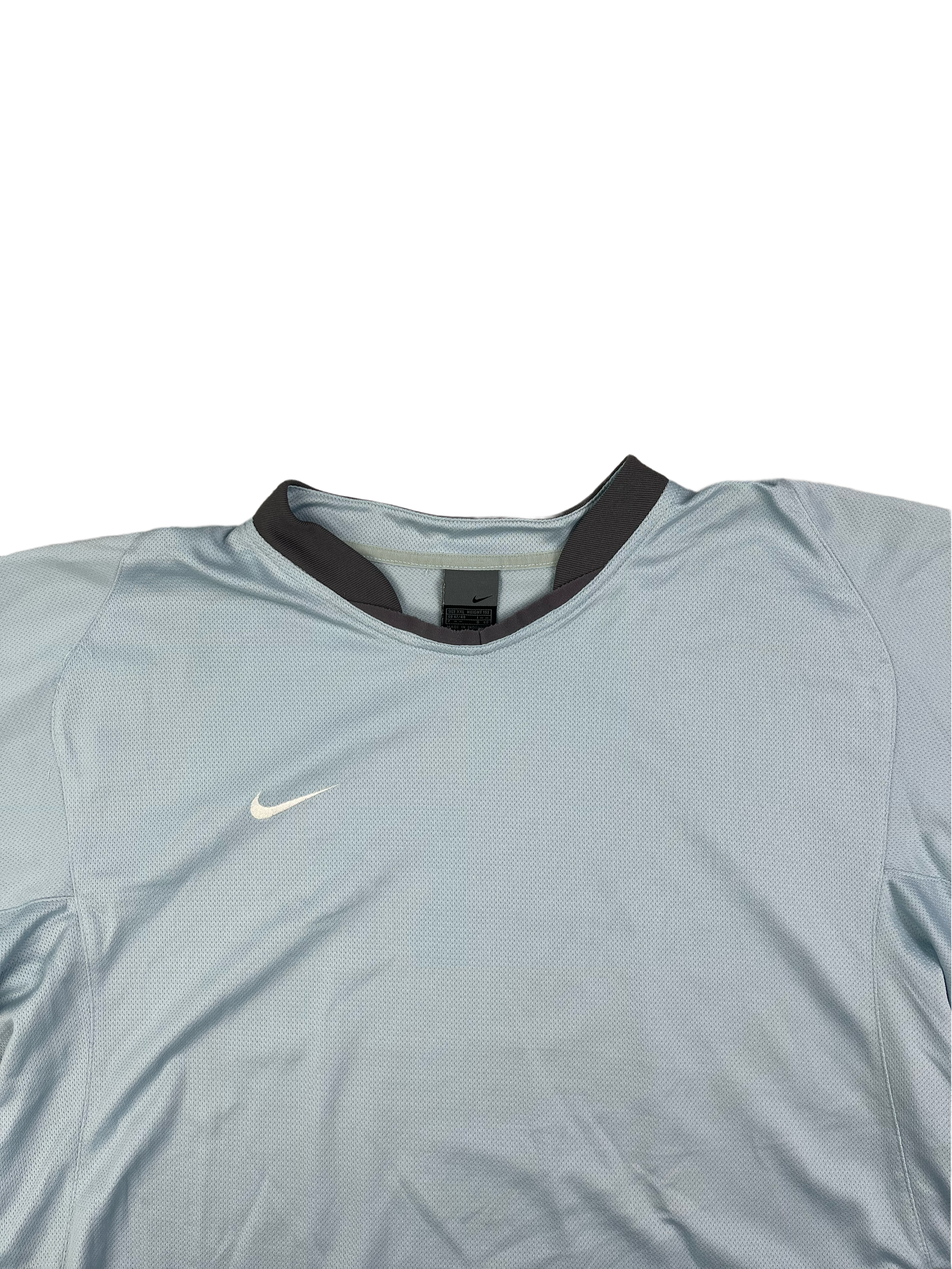 Nike Vintage Sport T-Shirt Y2K Hellblau Dunkelgrau 2XL