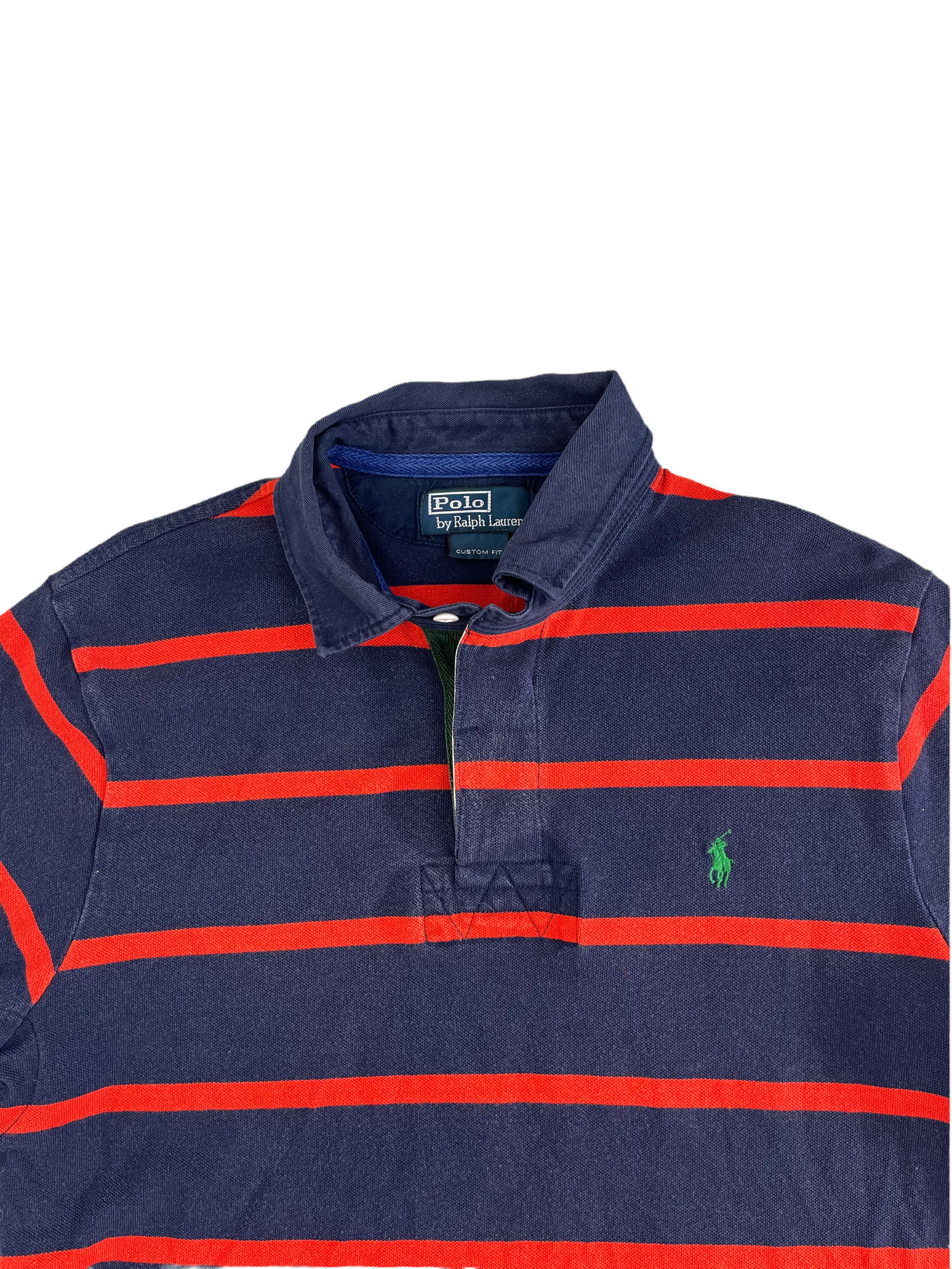 Ralph Lauren Poloshirt Gestreift Marineblau Rot L