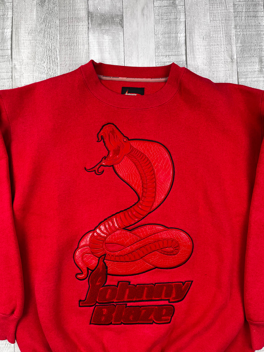 Johnny Blaze Vintage Sweater 90s Cobra Rot L