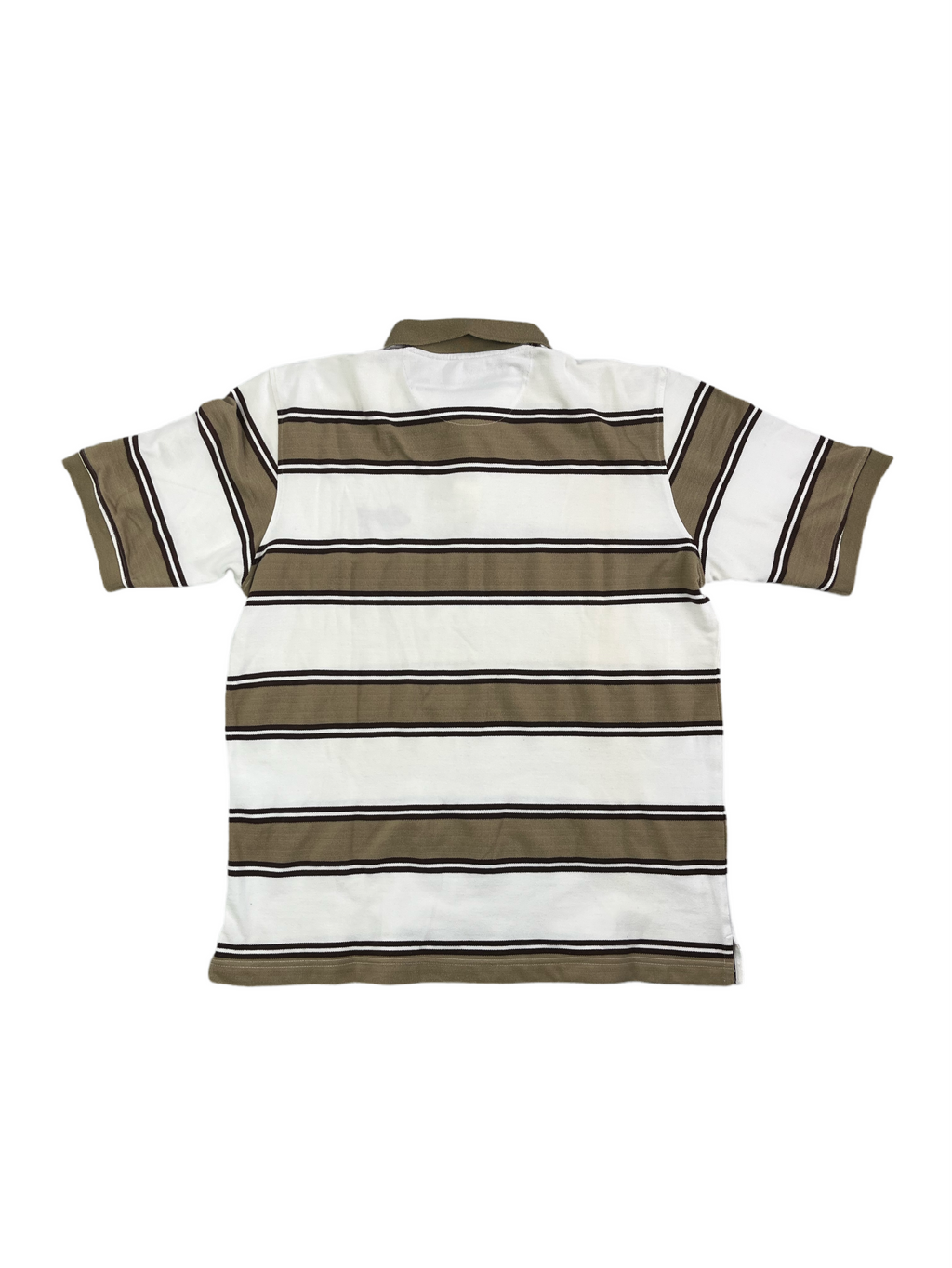 Enyce Vintage Poloshirt Gestreift Braun Weiß L