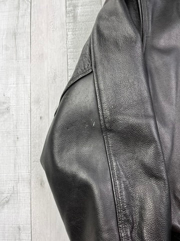 Daven Vintage Echtlederjacke College 90s Schwarz M