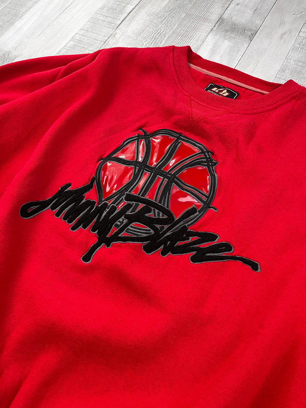 Johnny Blaze Vintage Sweater Basketball 90s Rot XXL