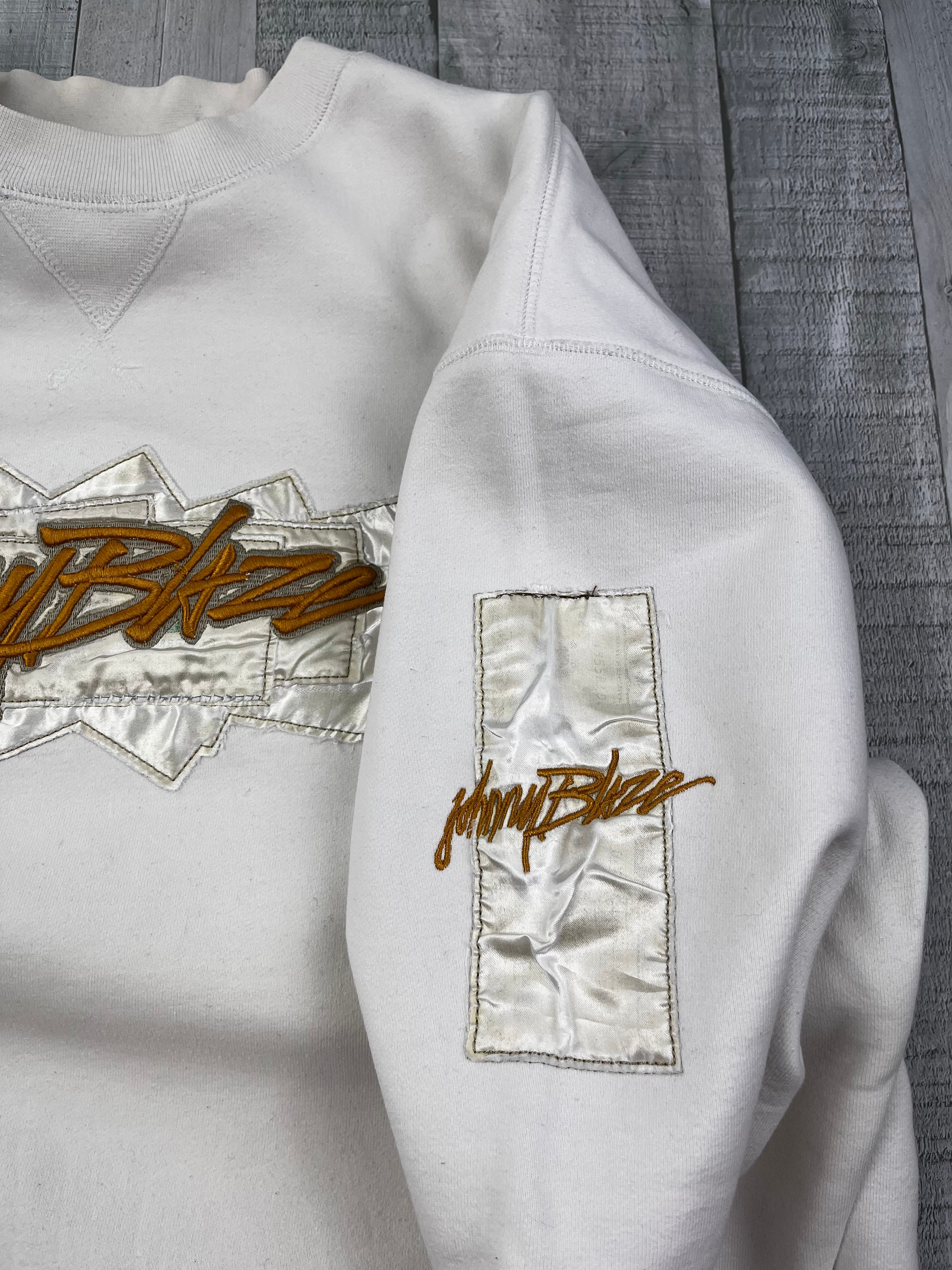 Johnny Blaze Vintage Sweater 90s Weiß XL