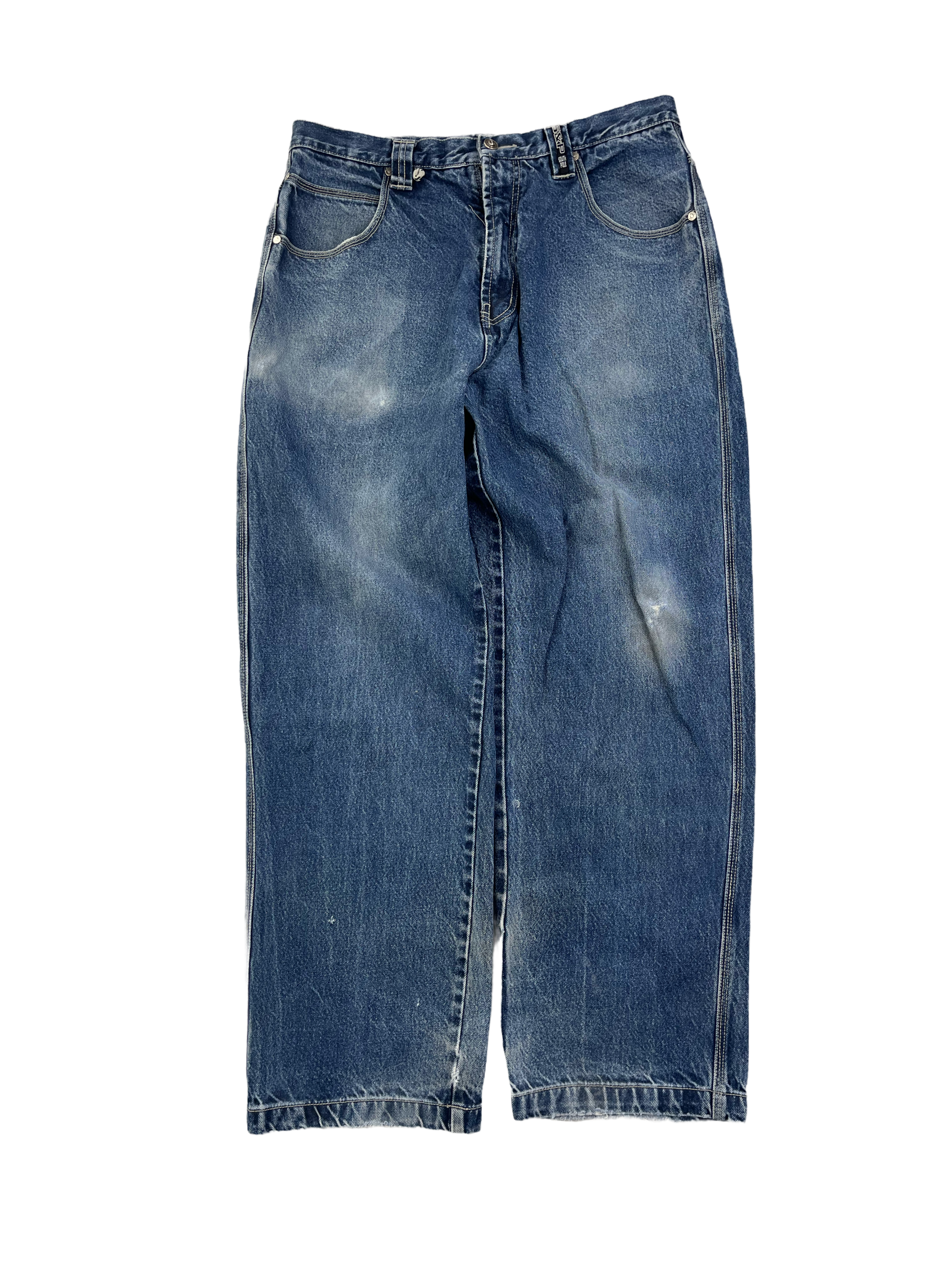 Southpole Vintage Baggy Jeans Bestickt Blau XL