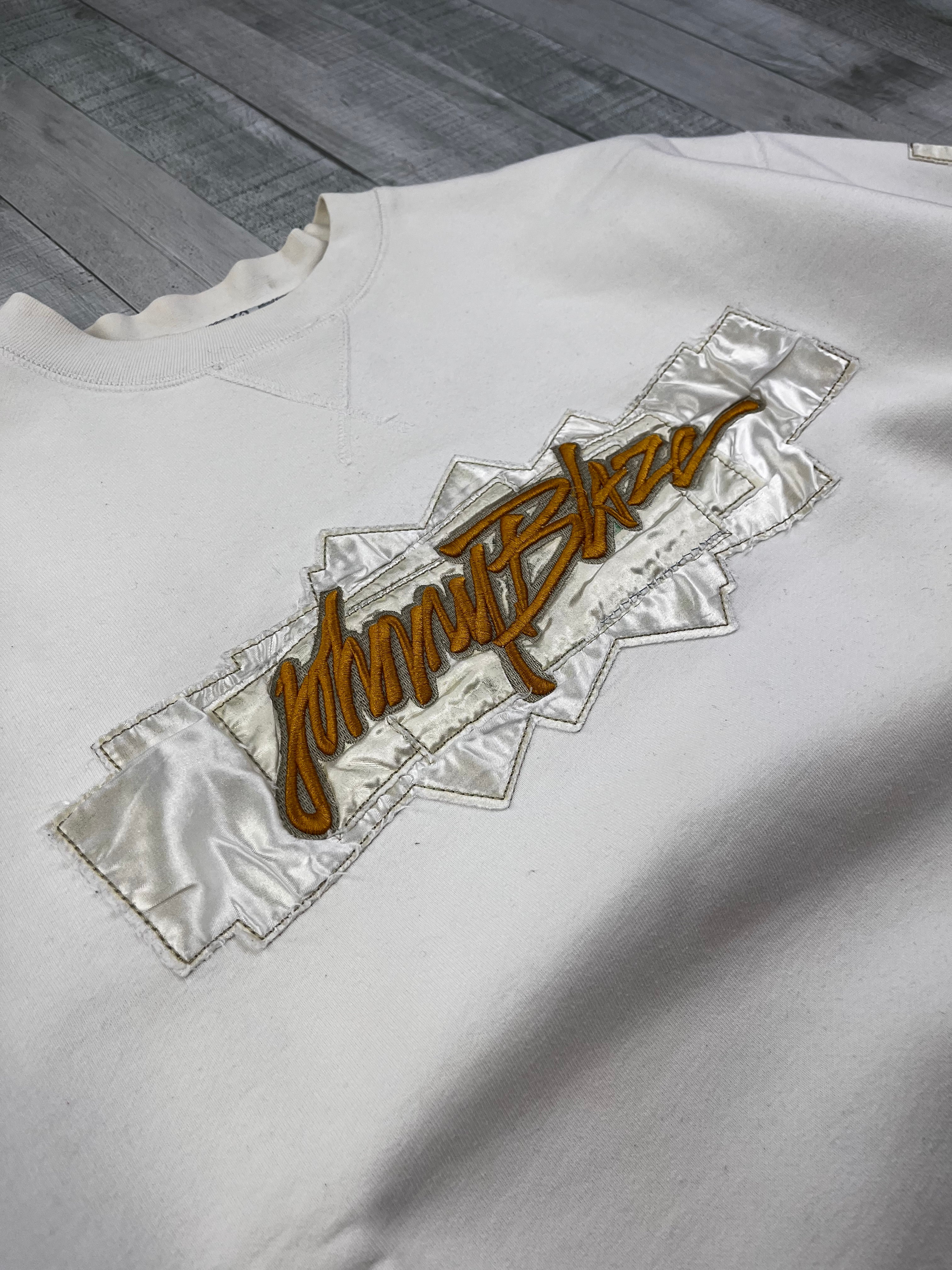 Johnny Blaze Vintage Sweater 90s Weiß XL