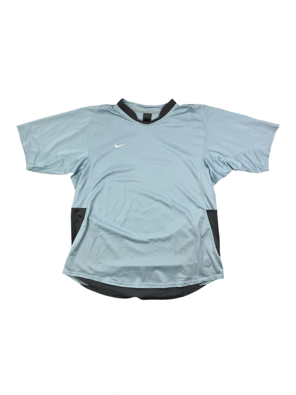 Nike Vintage Sport T-Shirt Y2K Hellblau Dunkelgrau 2XL