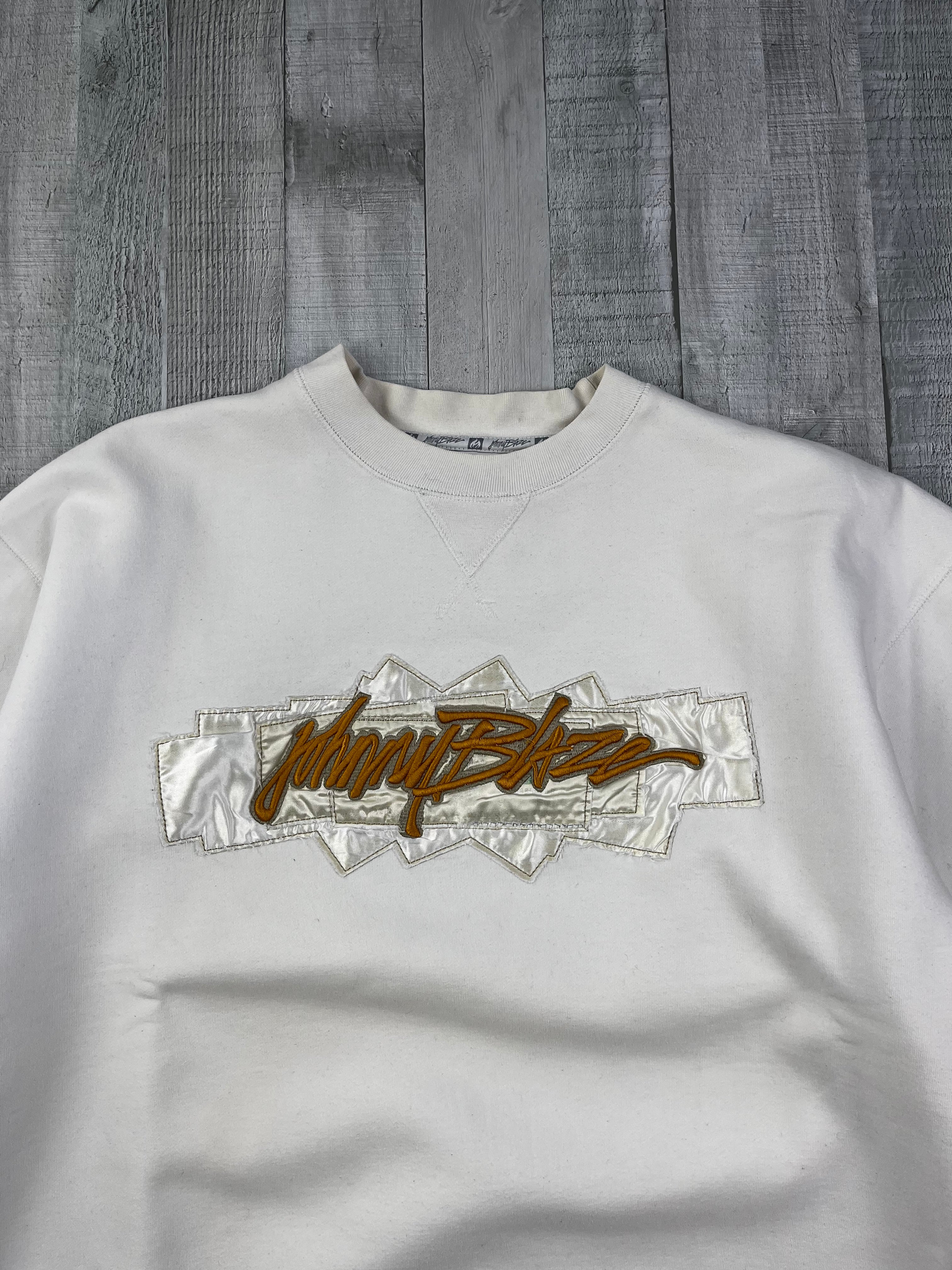 Johnny Blaze Vintage Sweater 90s Weiß XL