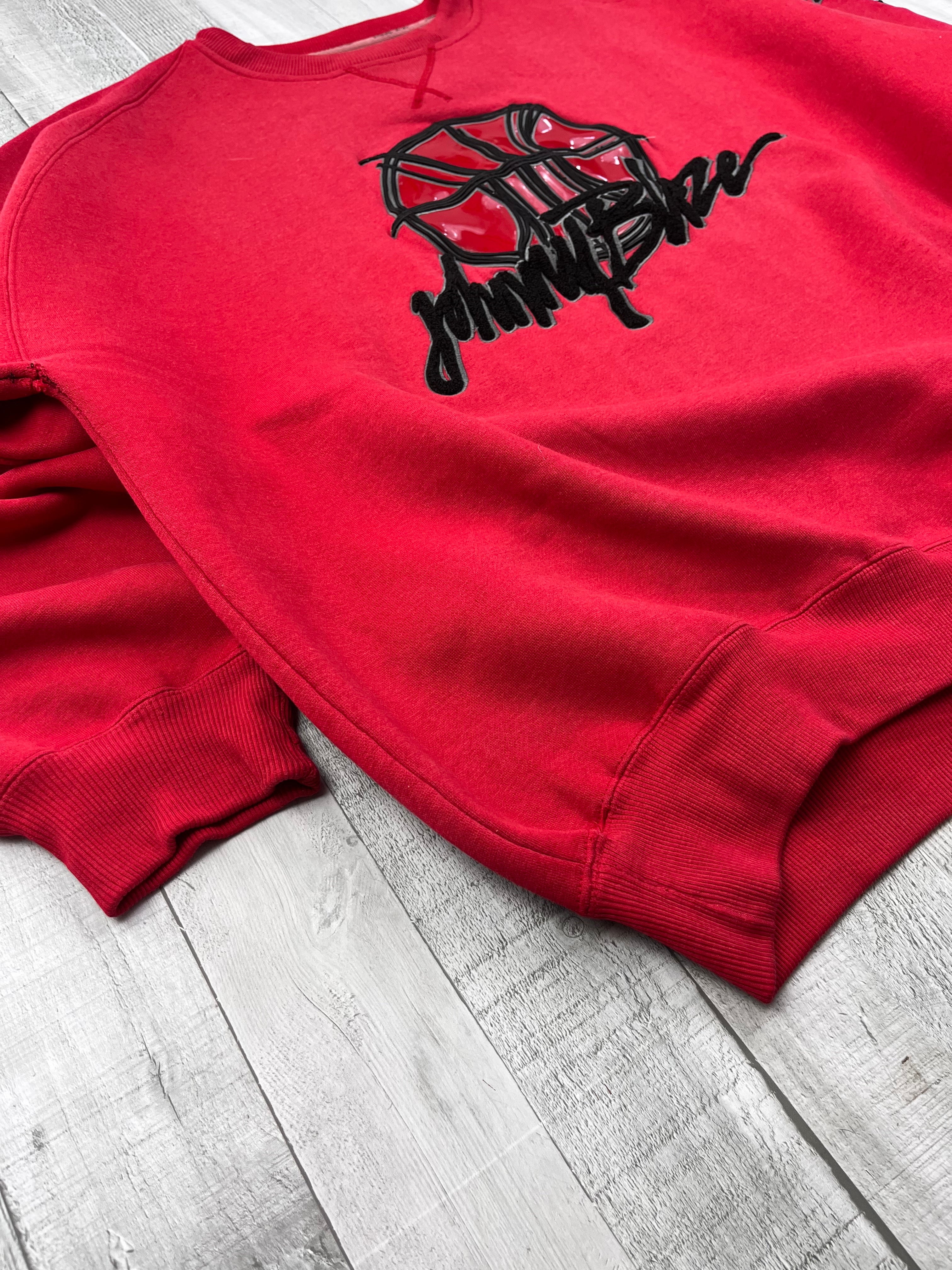 Johnny Blaze Vintage Sweater Basketball 90s Rot XXL