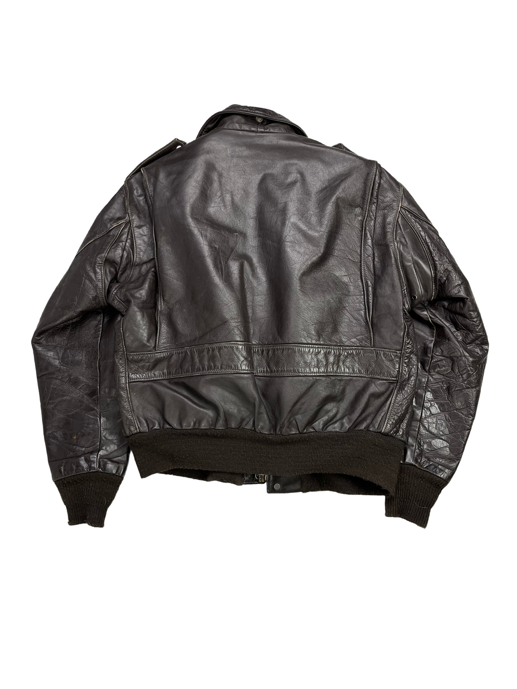 Schott Vintage Echtlederjacke 184 Gefüttert 90s Braun-Schwarz M