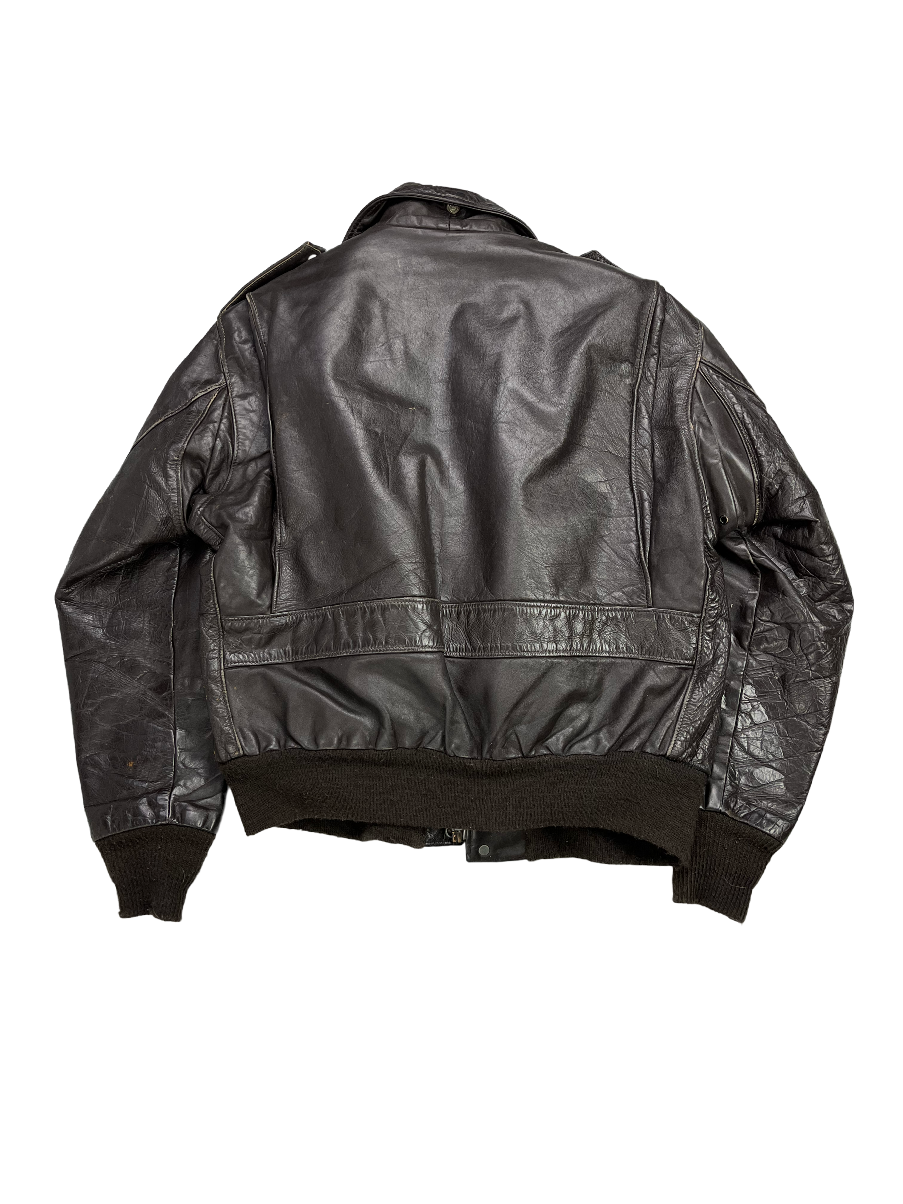 Schott Vintage Echtlederjacke 184 Gefüttert 90s Braun-Schwarz M