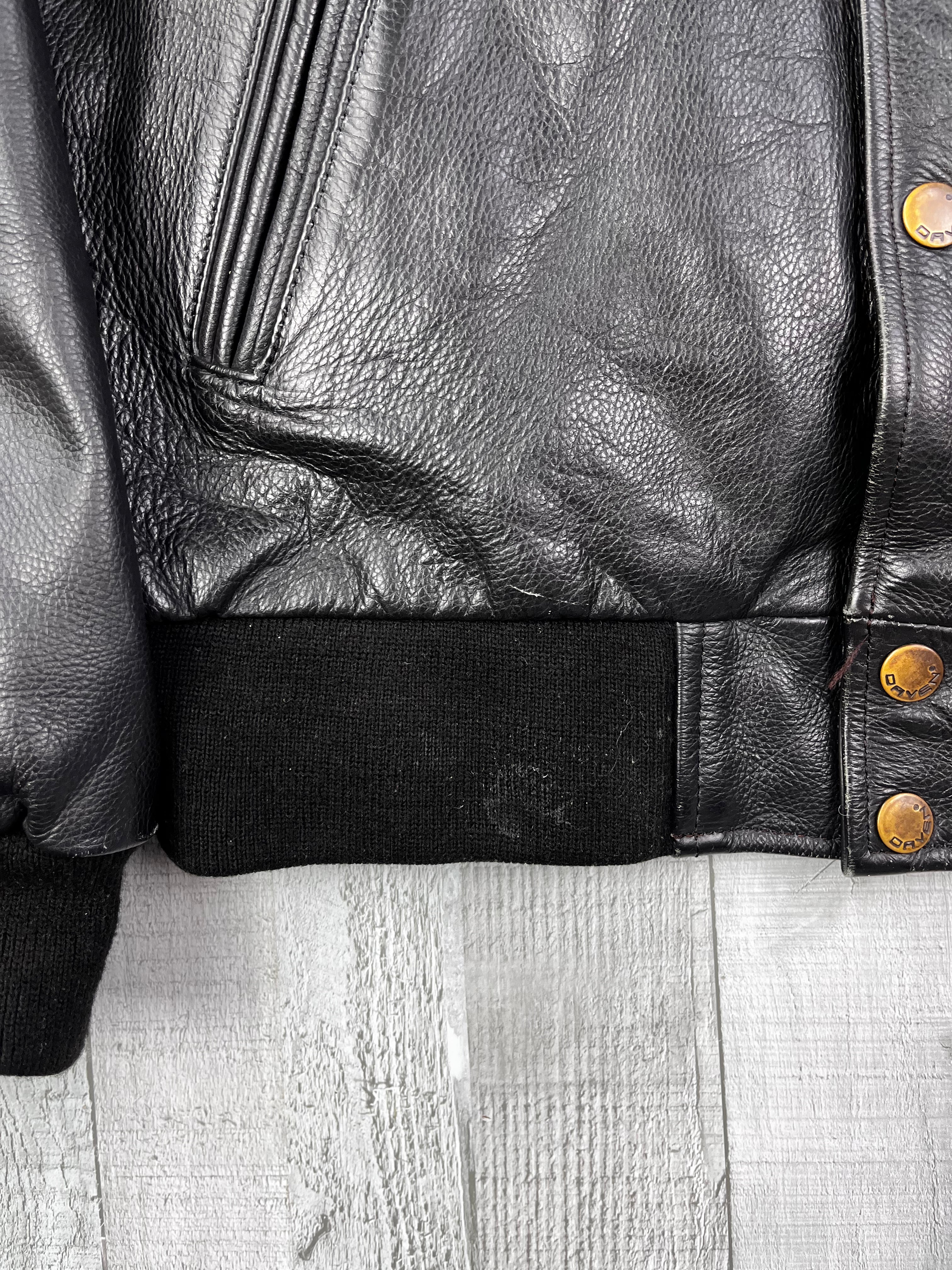 Daven Vintage Echtlederjacke 90s Schwarz XL