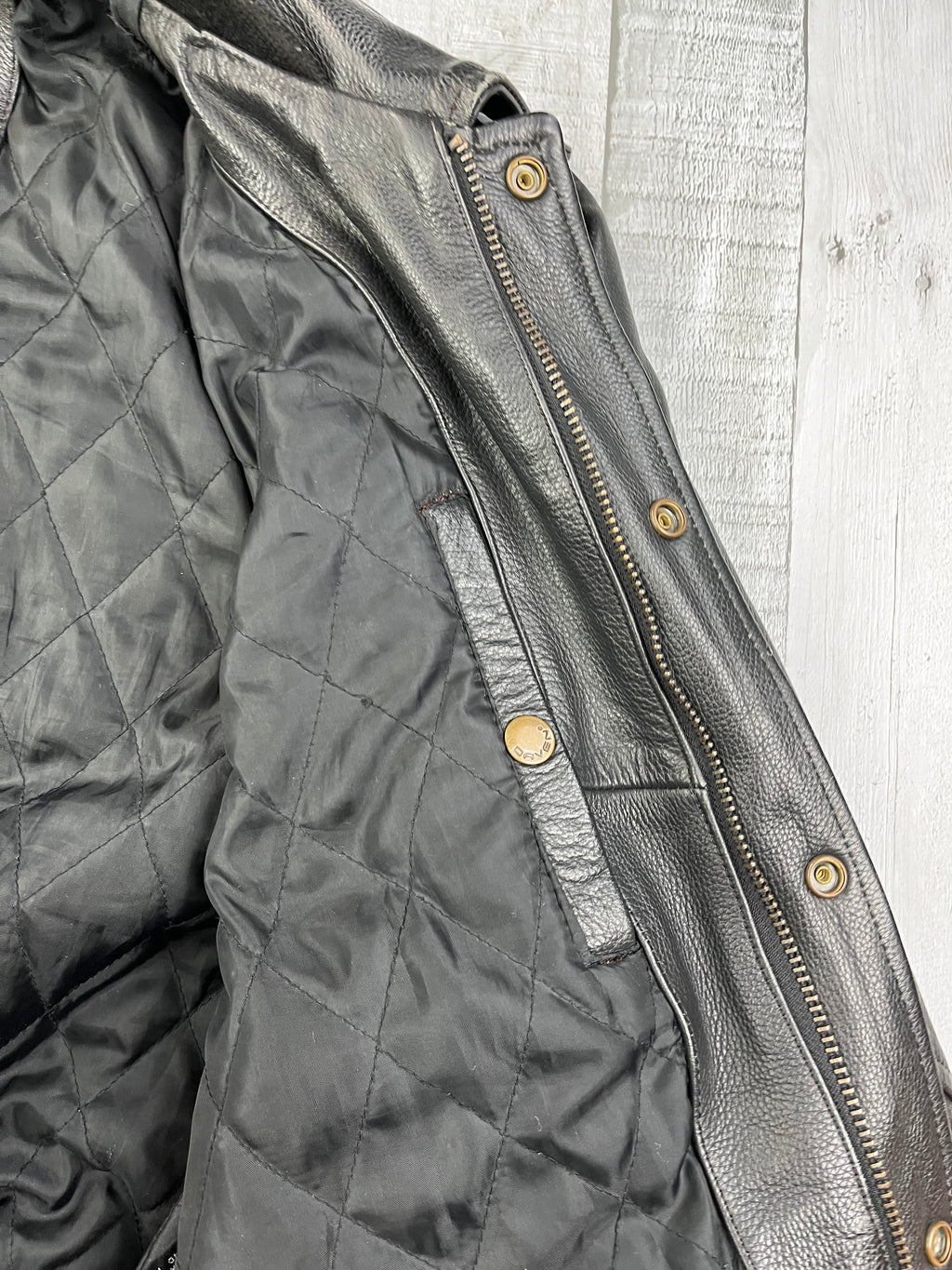 Daven Vintage Echtlederjacke 90s Schwarz XL