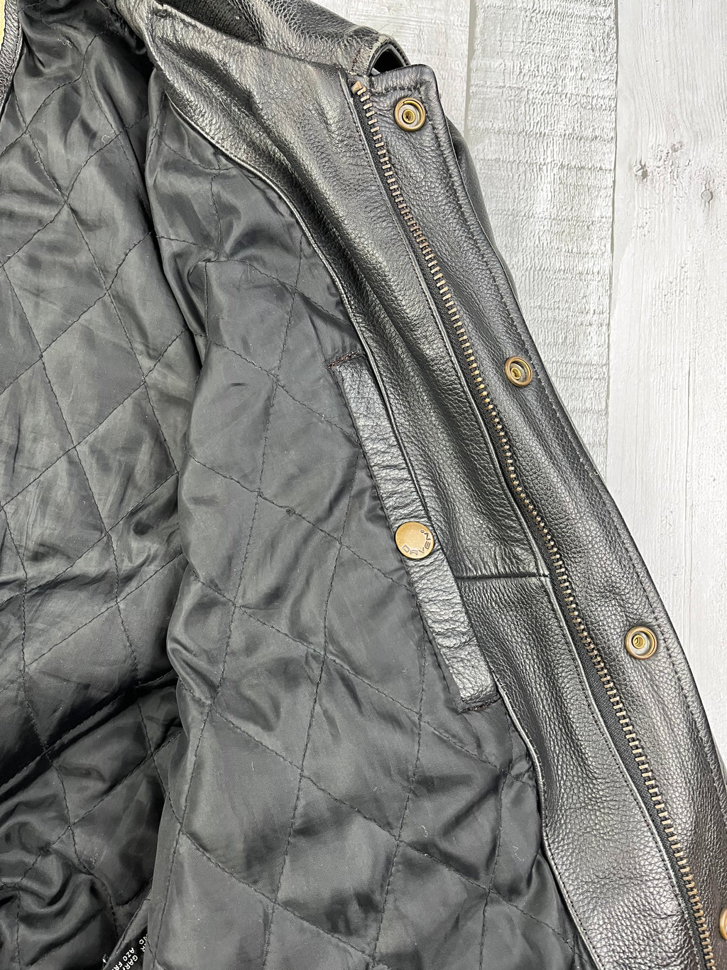 Daven Vintage Echtlederjacke 90s Schwarz XL