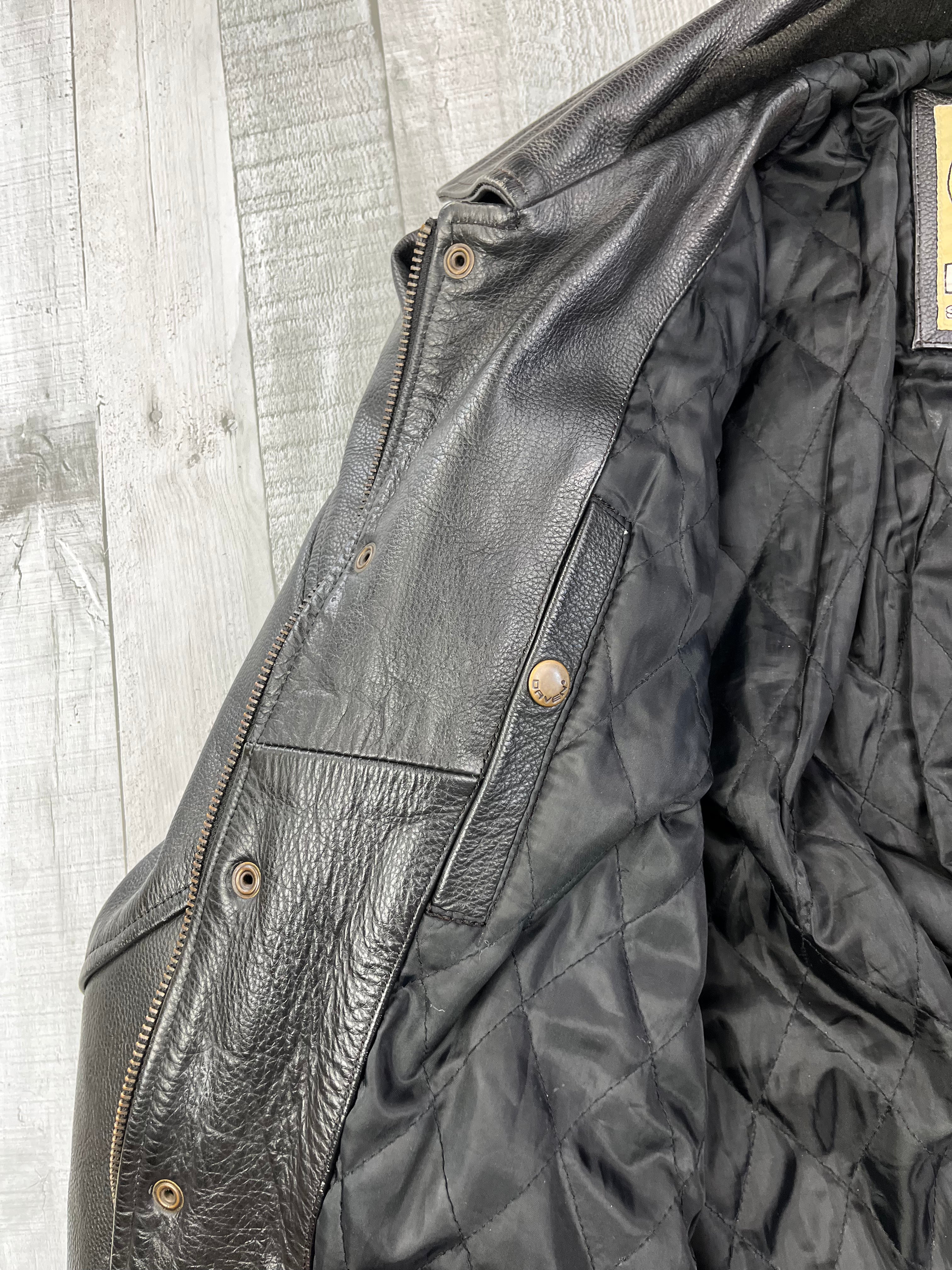 Daven Vintage Echtlederjacke 90s Schwarz XL