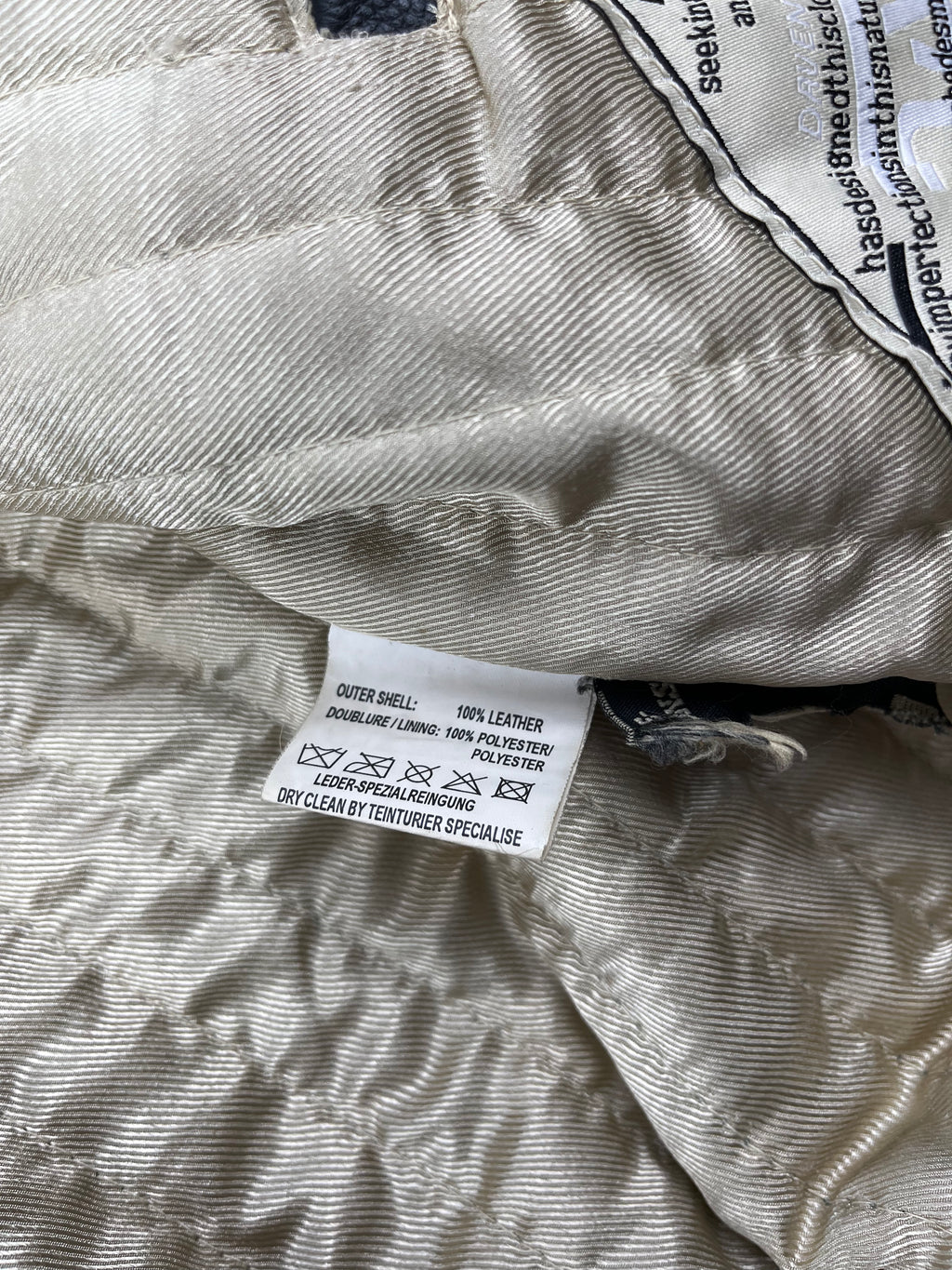 Daven Vintage Echtlederjacke College 90s Schwarz XL