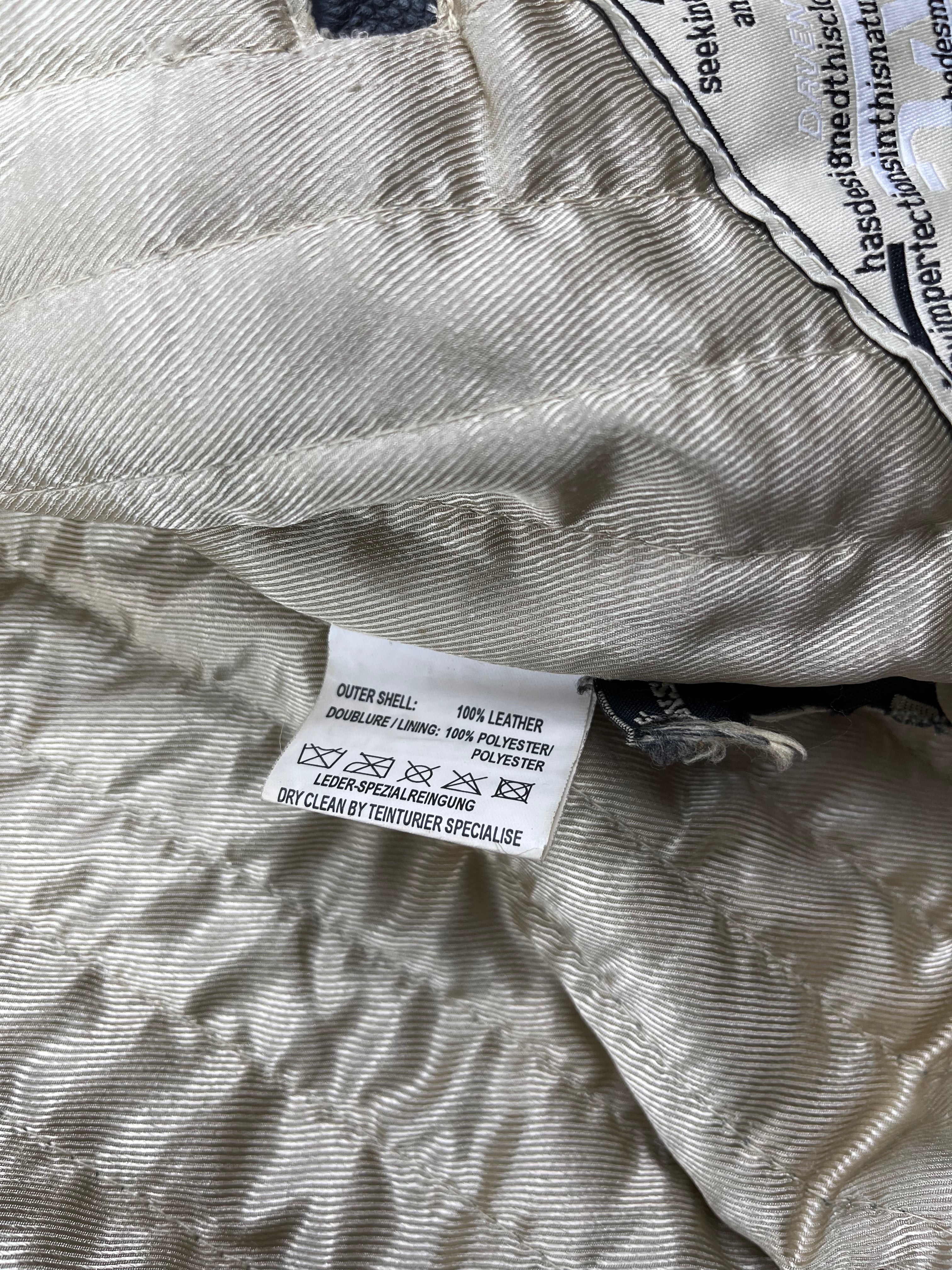 Daven Vintage Echtlederjacke College 90s Schwarz XL