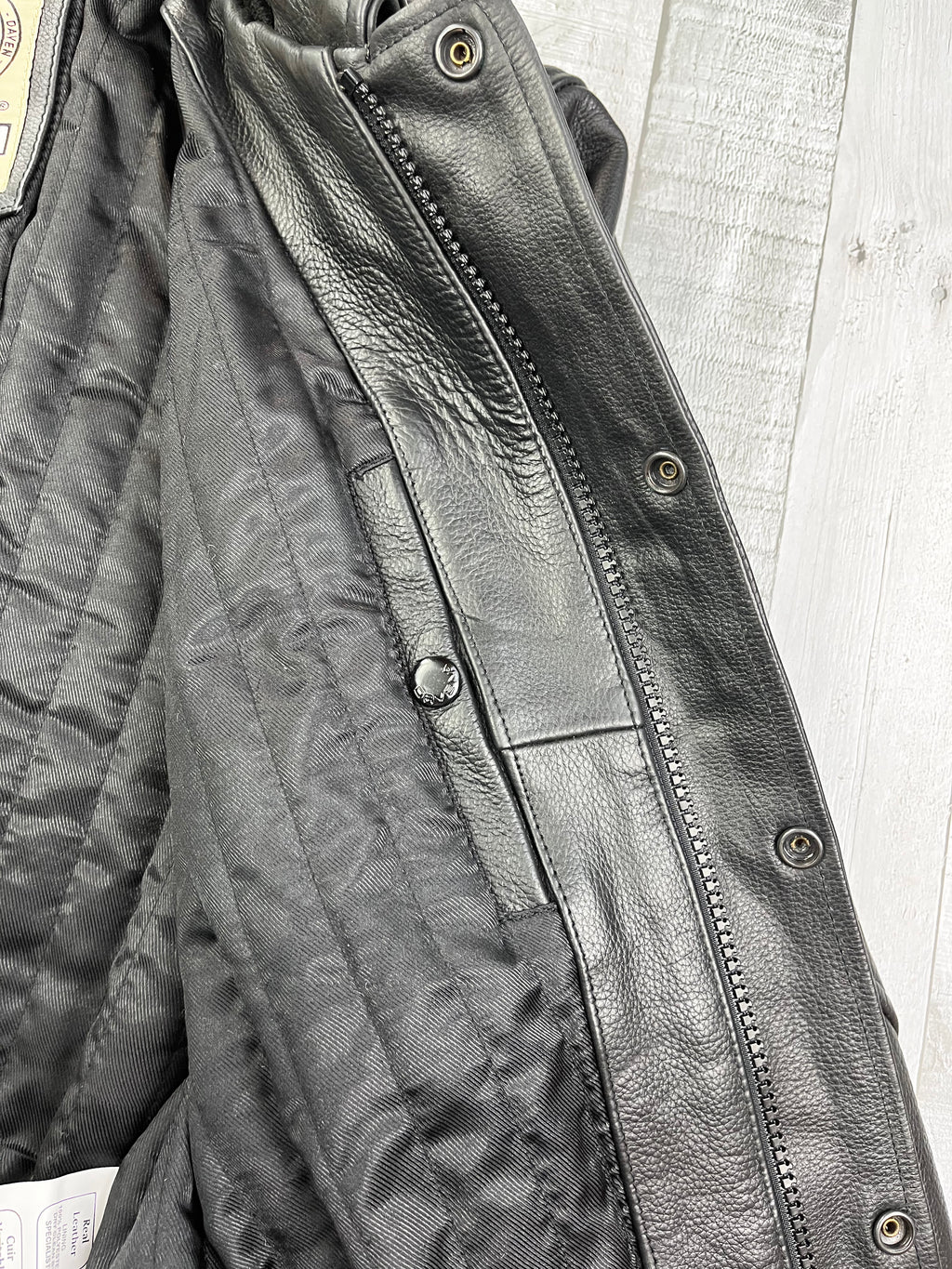 Daven Vintage Echtlederjacke 90s Schwarz XL