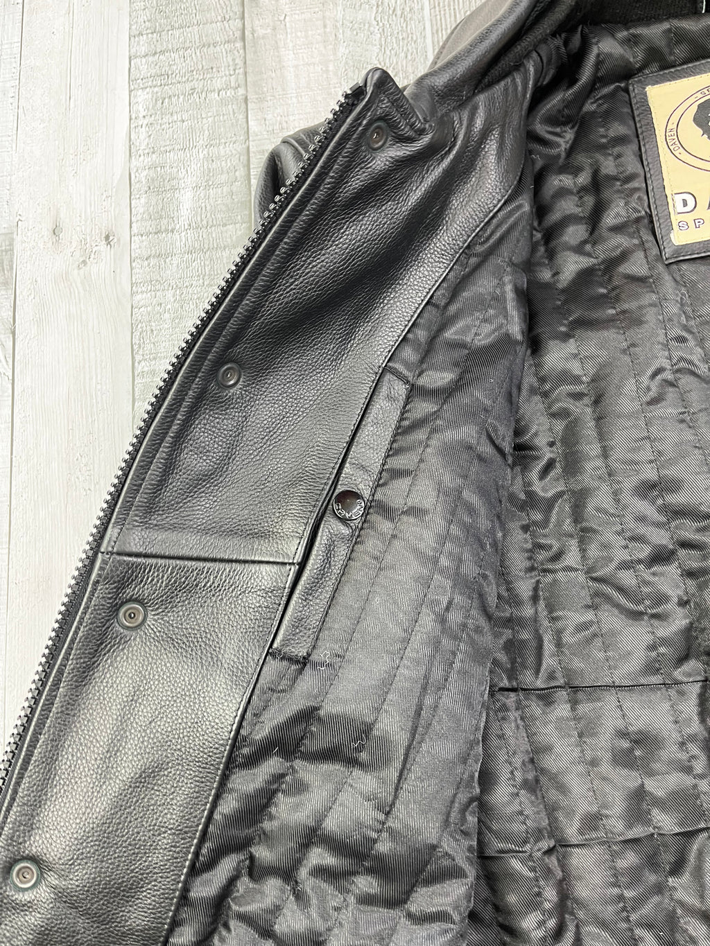 Daven Vintage Echtlederjacke 90s Schwarz XL