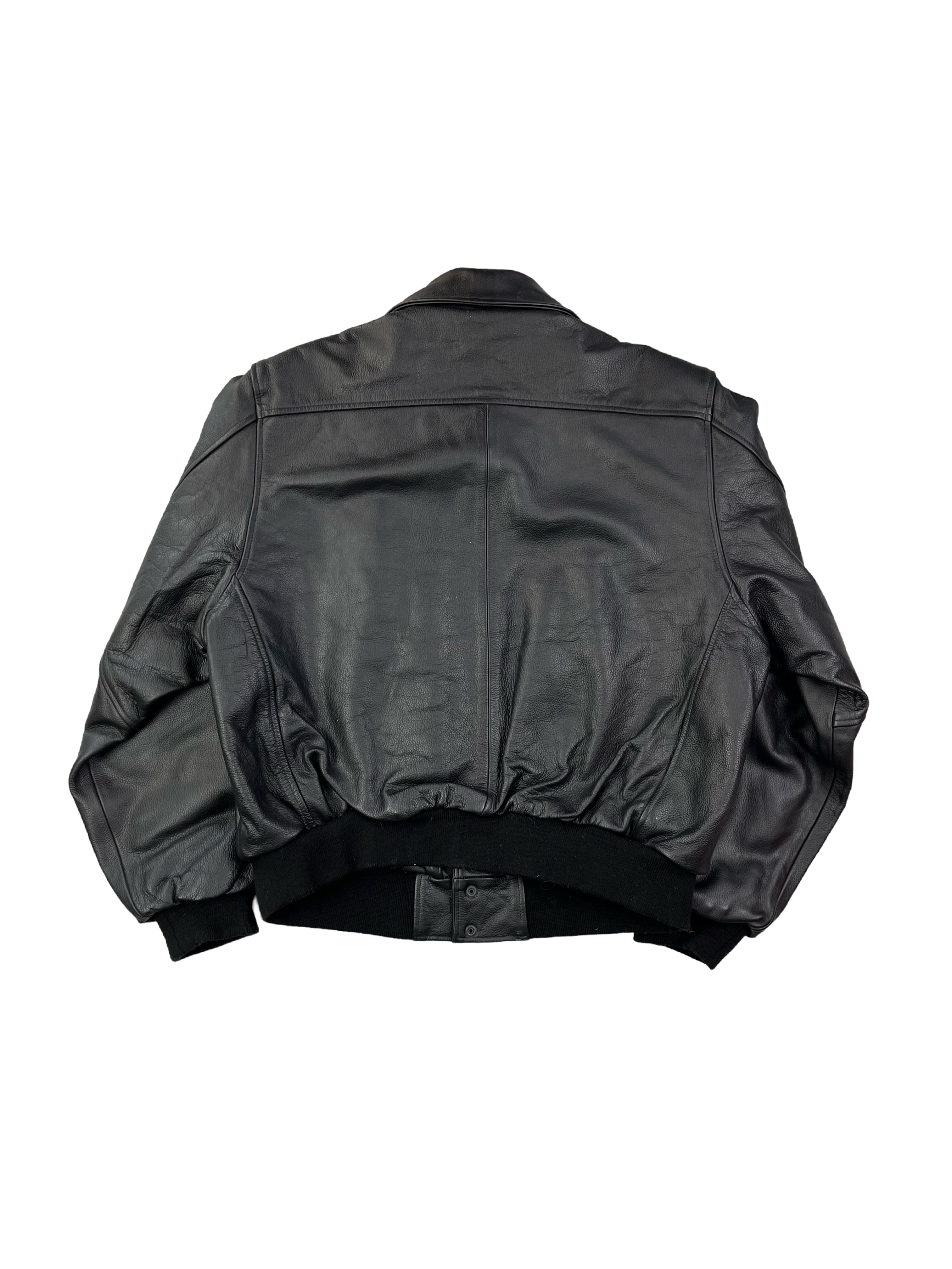 Daven Vintage Echtlederjacke 90s Schwarz XL